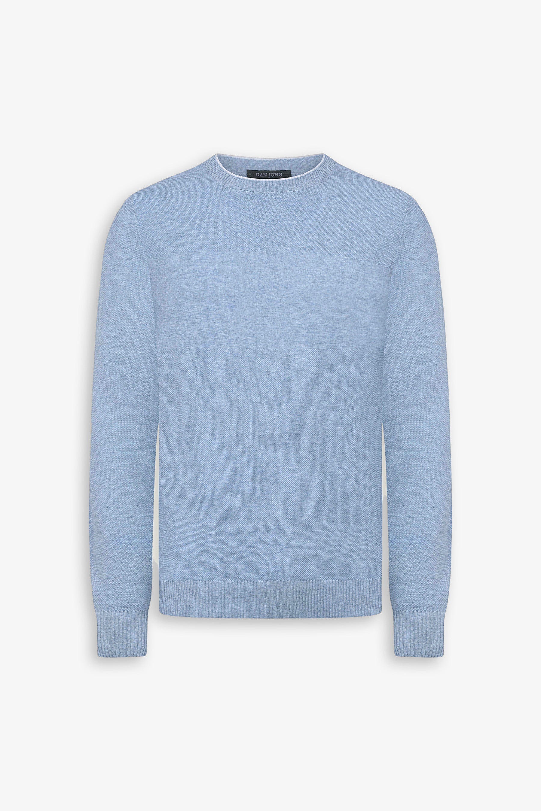 Maglia girocollo effetto melange celeste-Dan John