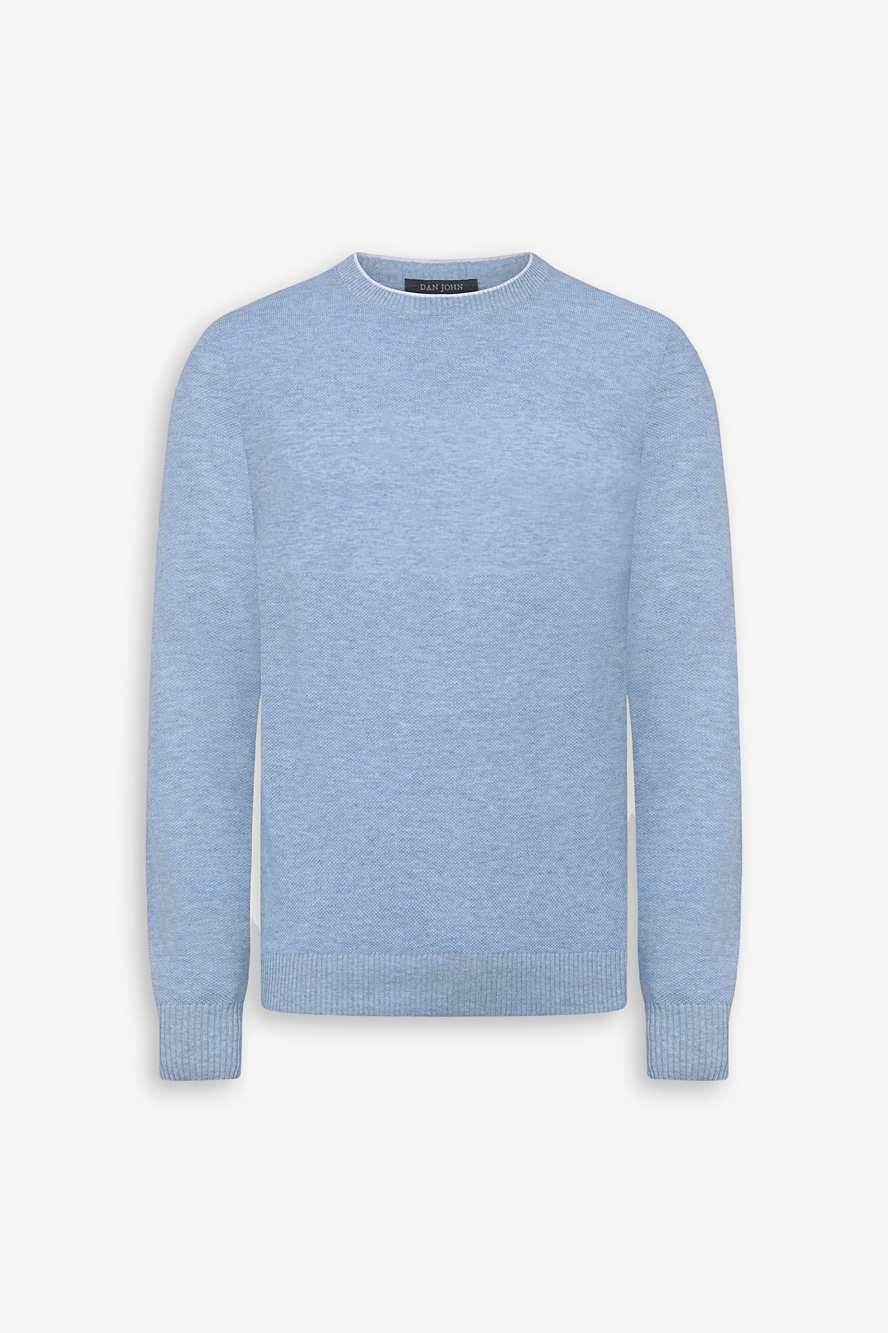 Maglia girocollo effetto melange celeste-Dan John