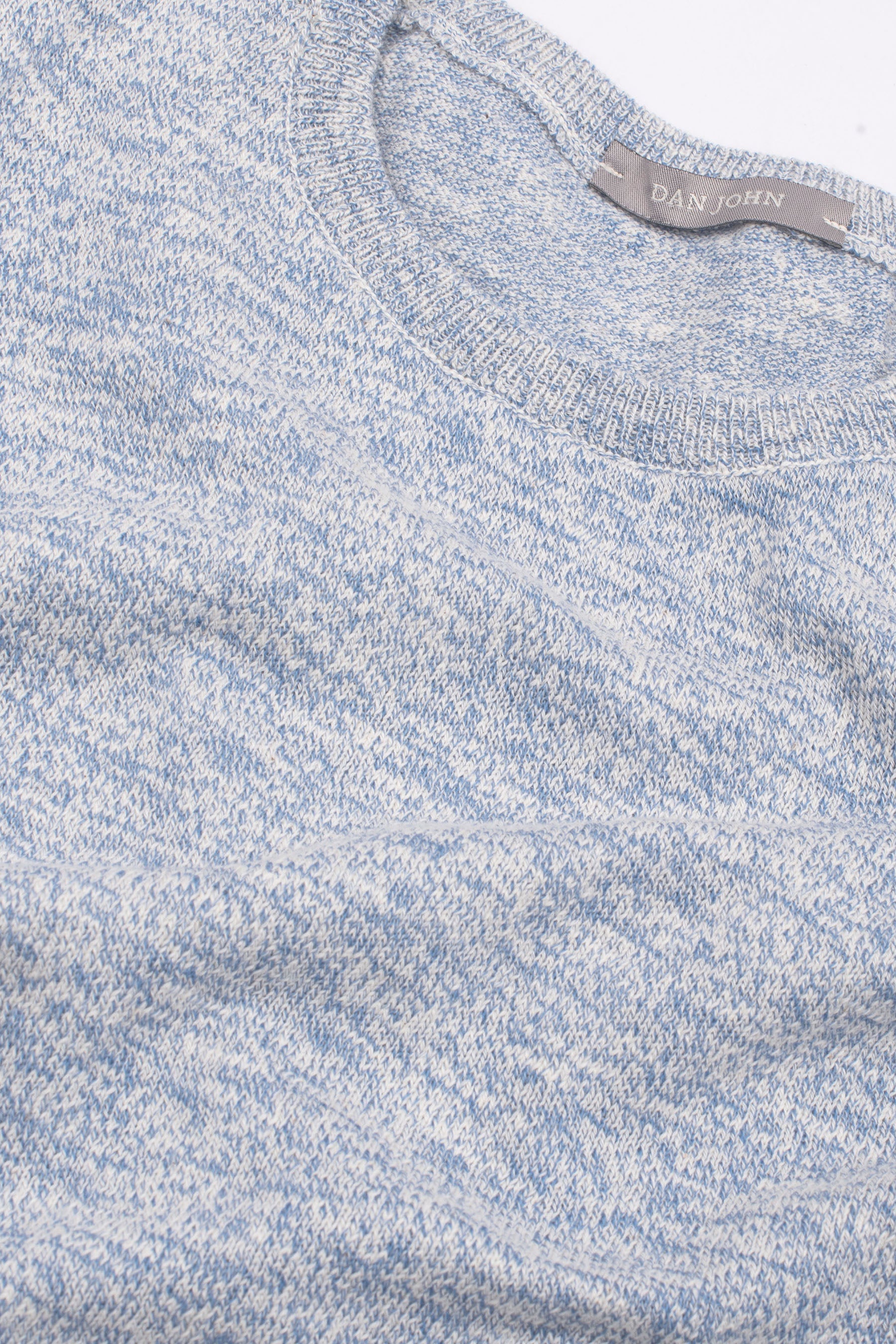 Maglia girocollo inserti a coste inglesi cielo-Dan John