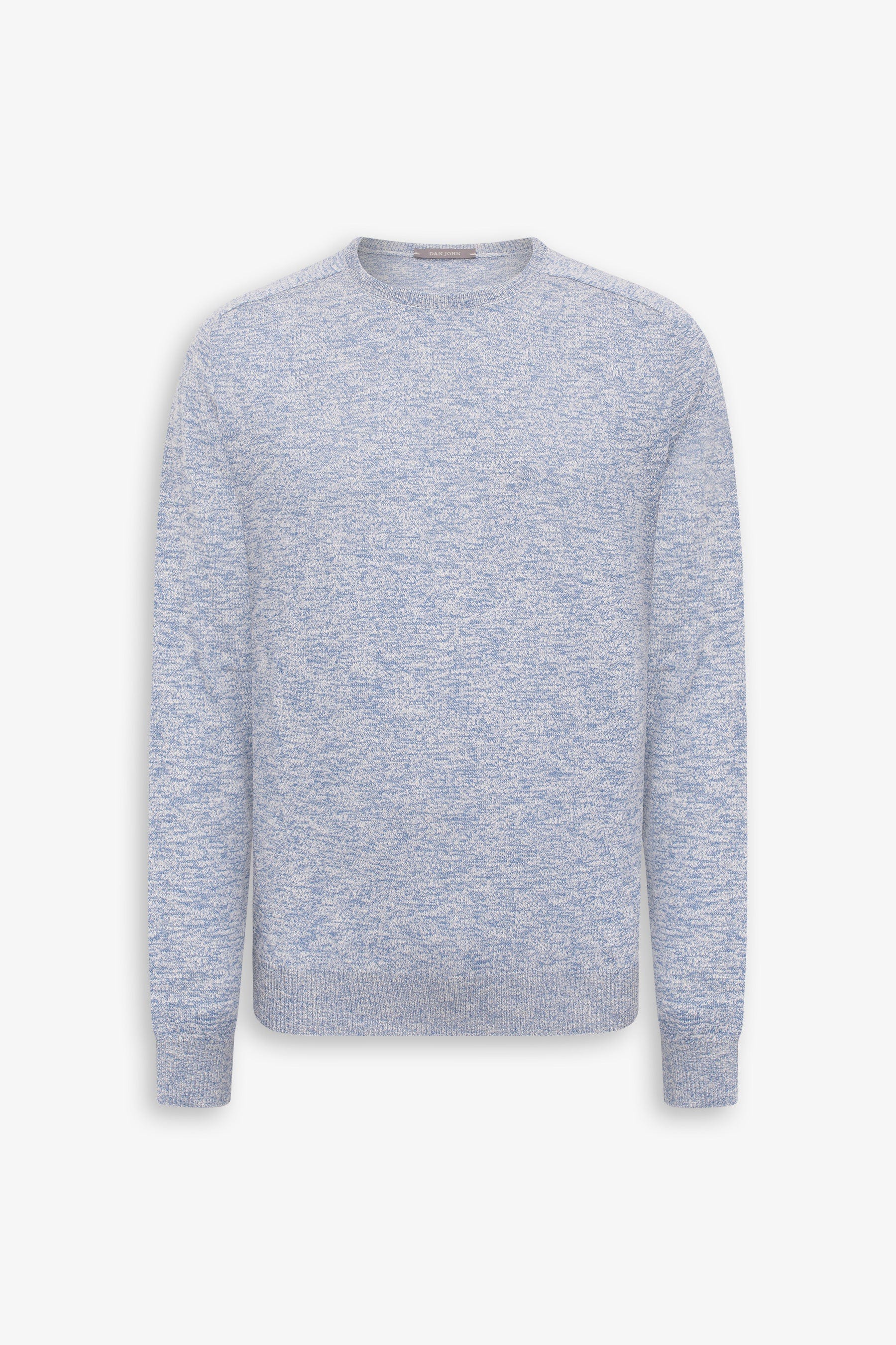 Maglia girocollo inserti a coste inglesi cielo-Dan John
