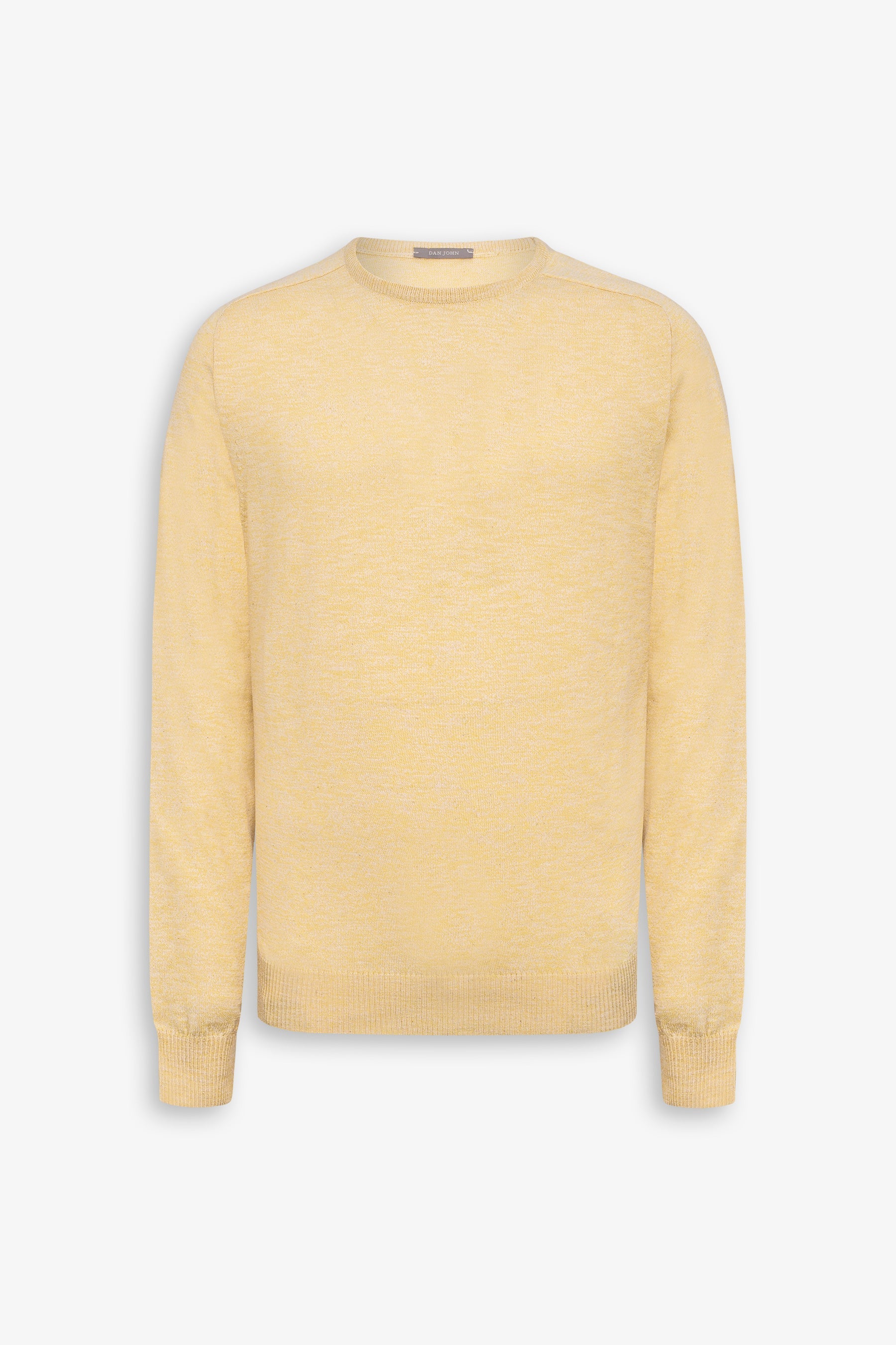 Maglia girocollo inserti a coste inglesi giallo-Dan John