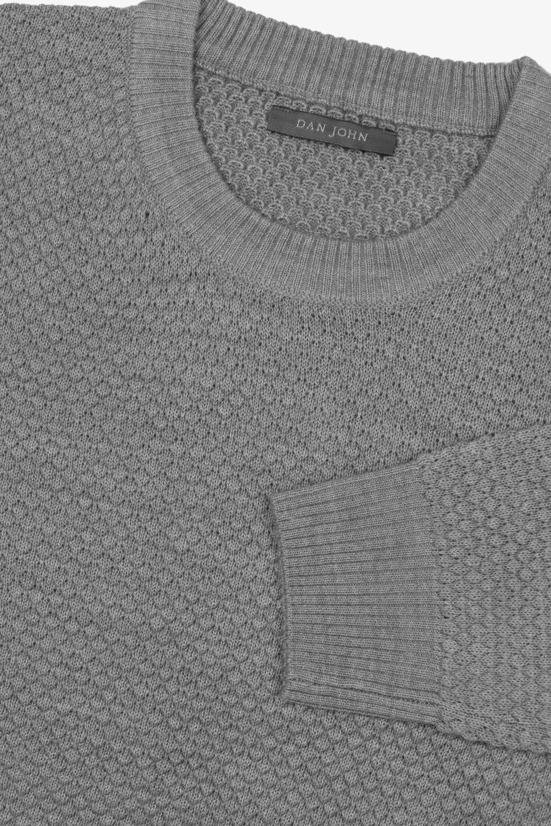 Maglia girocollo punto diamante grigio-Dan John