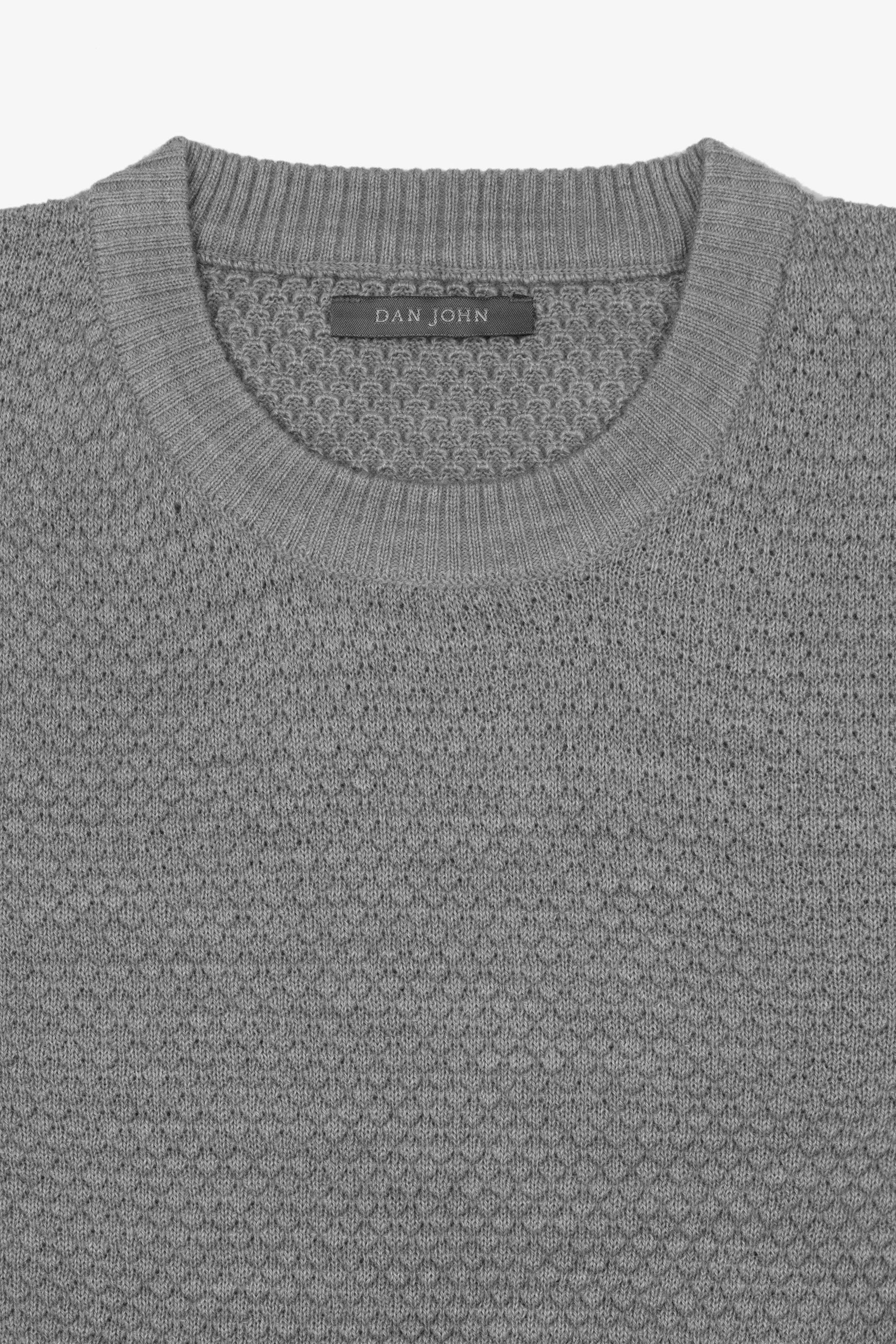 Maglia girocollo punto diamante grigio-Dan John
