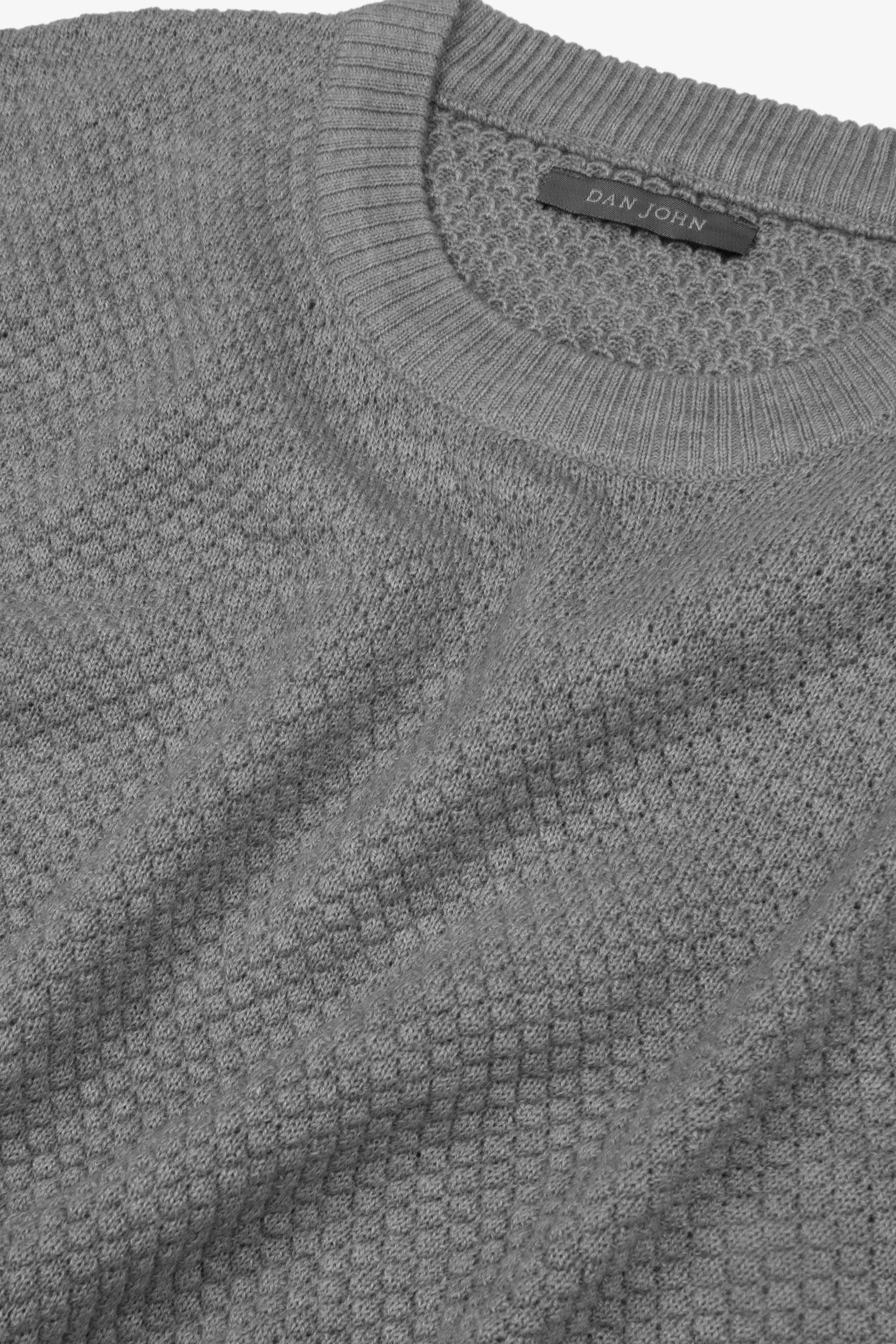 Maglia girocollo punto diamante grigio-Dan John