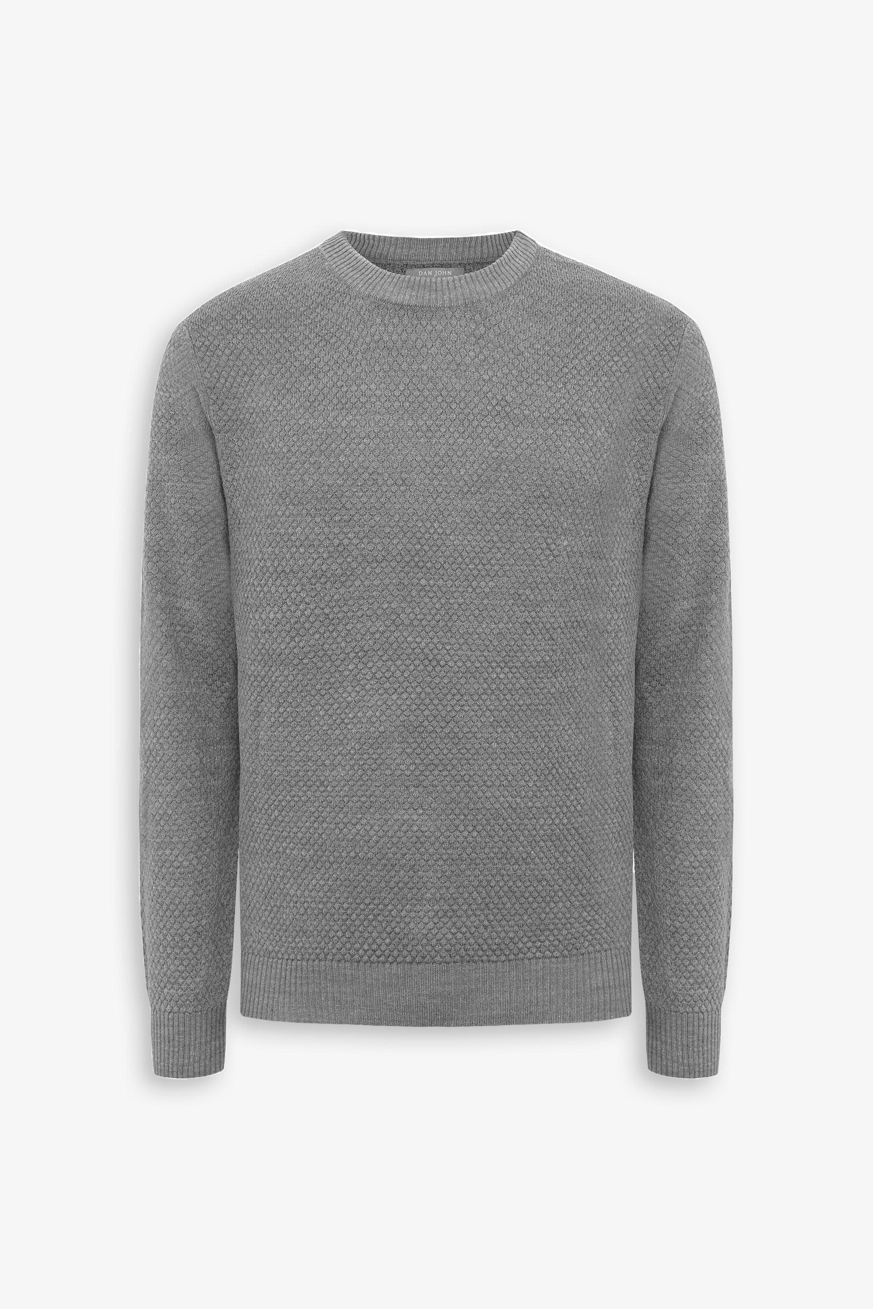 Maglia girocollo punto diamante grigio-Dan John