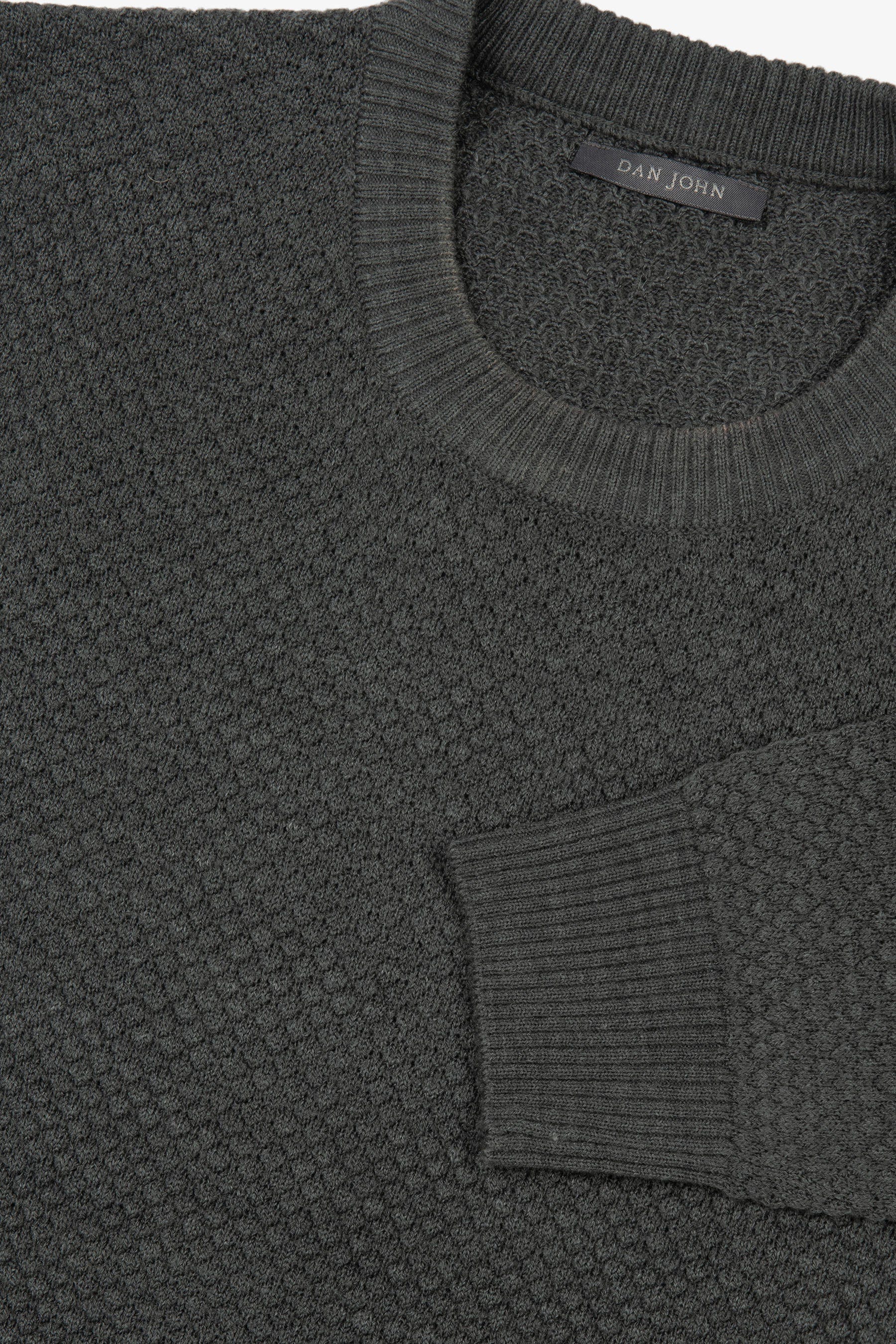 Maglia girocollo punto diamante verde-Dan John
