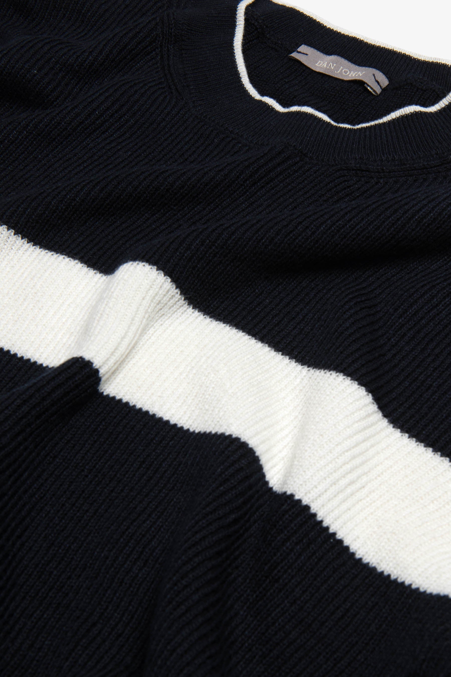 Maglia girocollo riga piazzata blu-Dan John