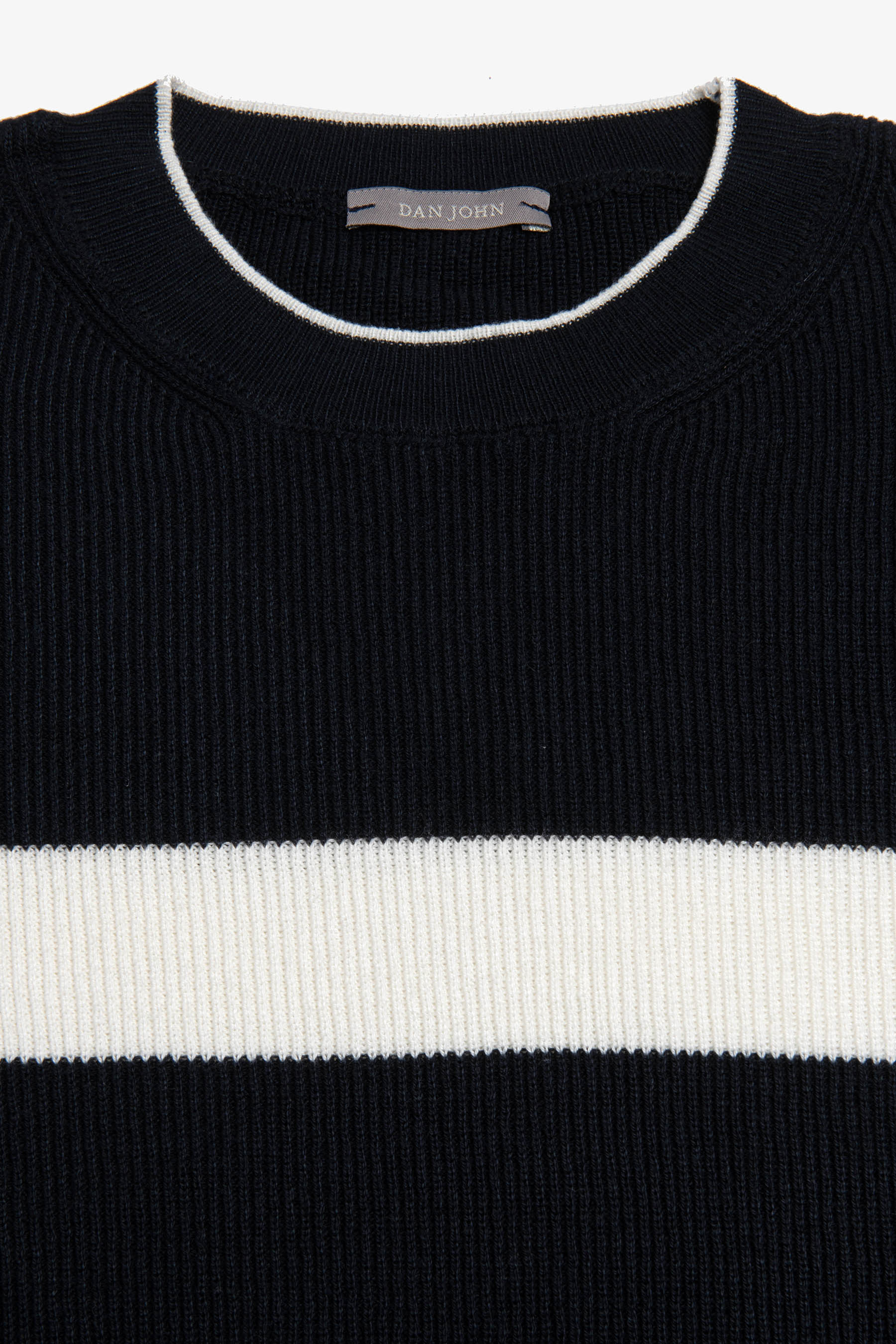 Maglia girocollo riga piazzata blu-Dan John