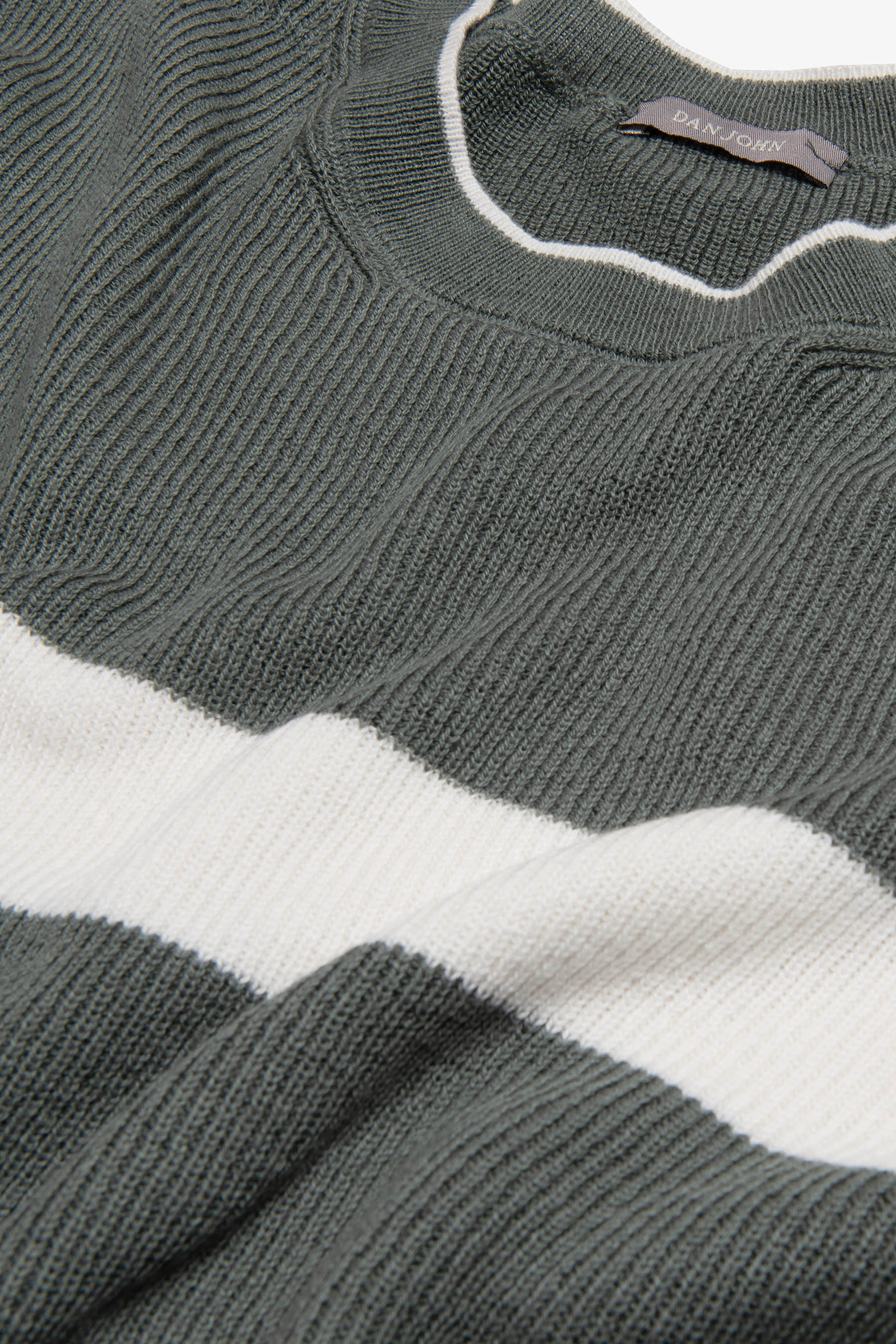 Maglia girocollo riga piazzata verde malva-Dan John