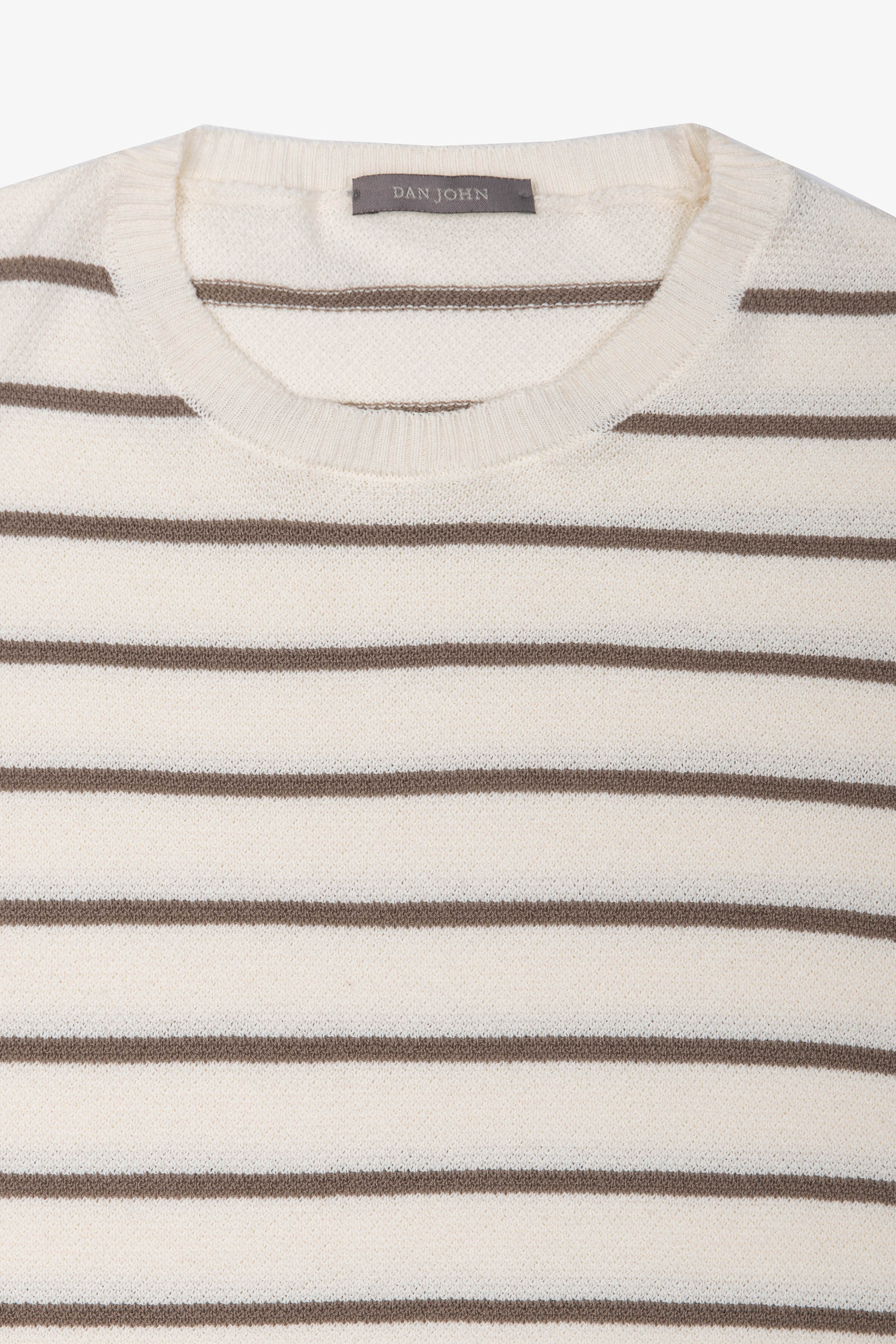 Maglia girocollo righe a contrasto panna-Dan John