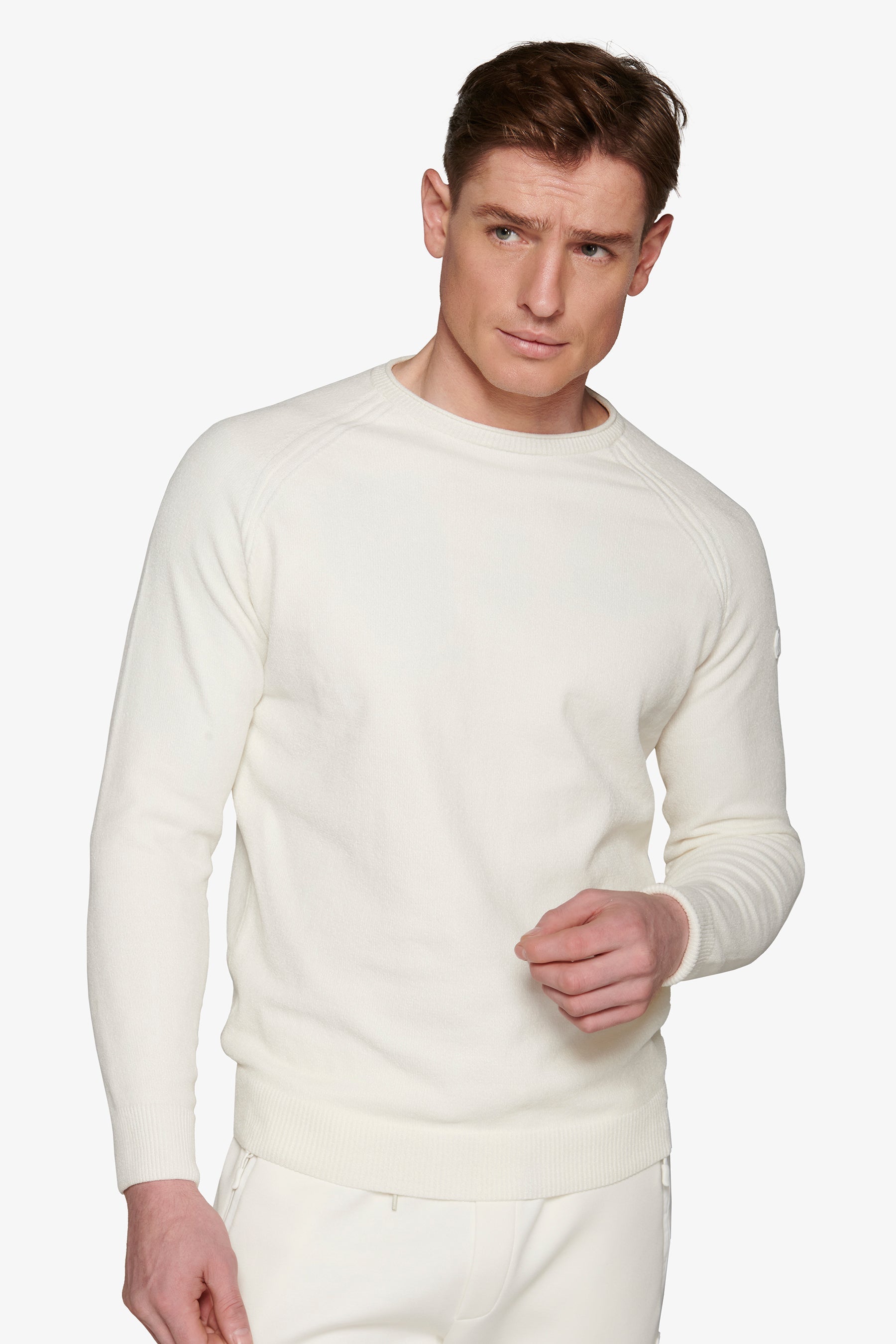 Maglia girocollo rollino DNJ panna-Dan John