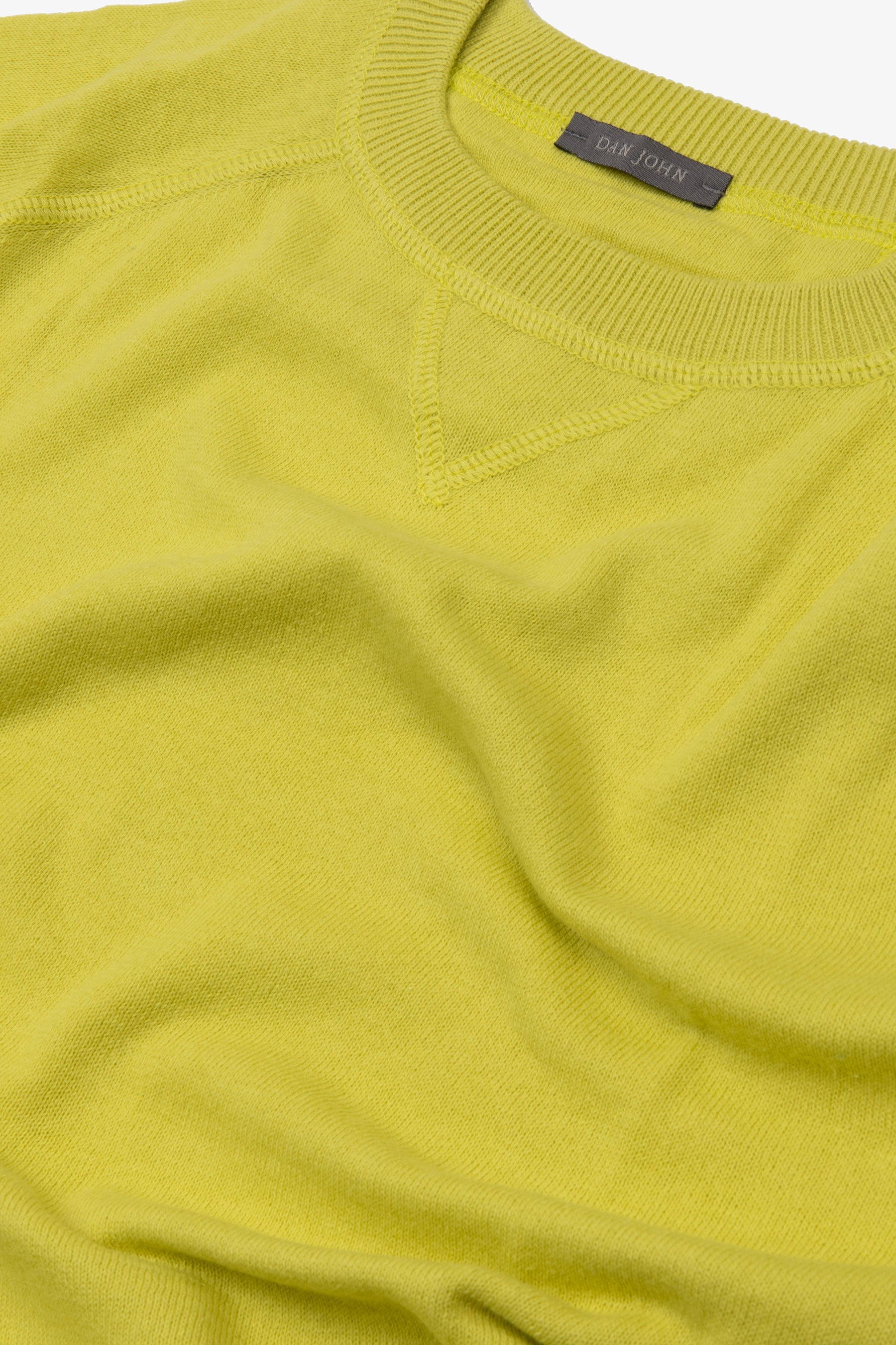 Maglia girocollo taglio felpa lime-Dan John