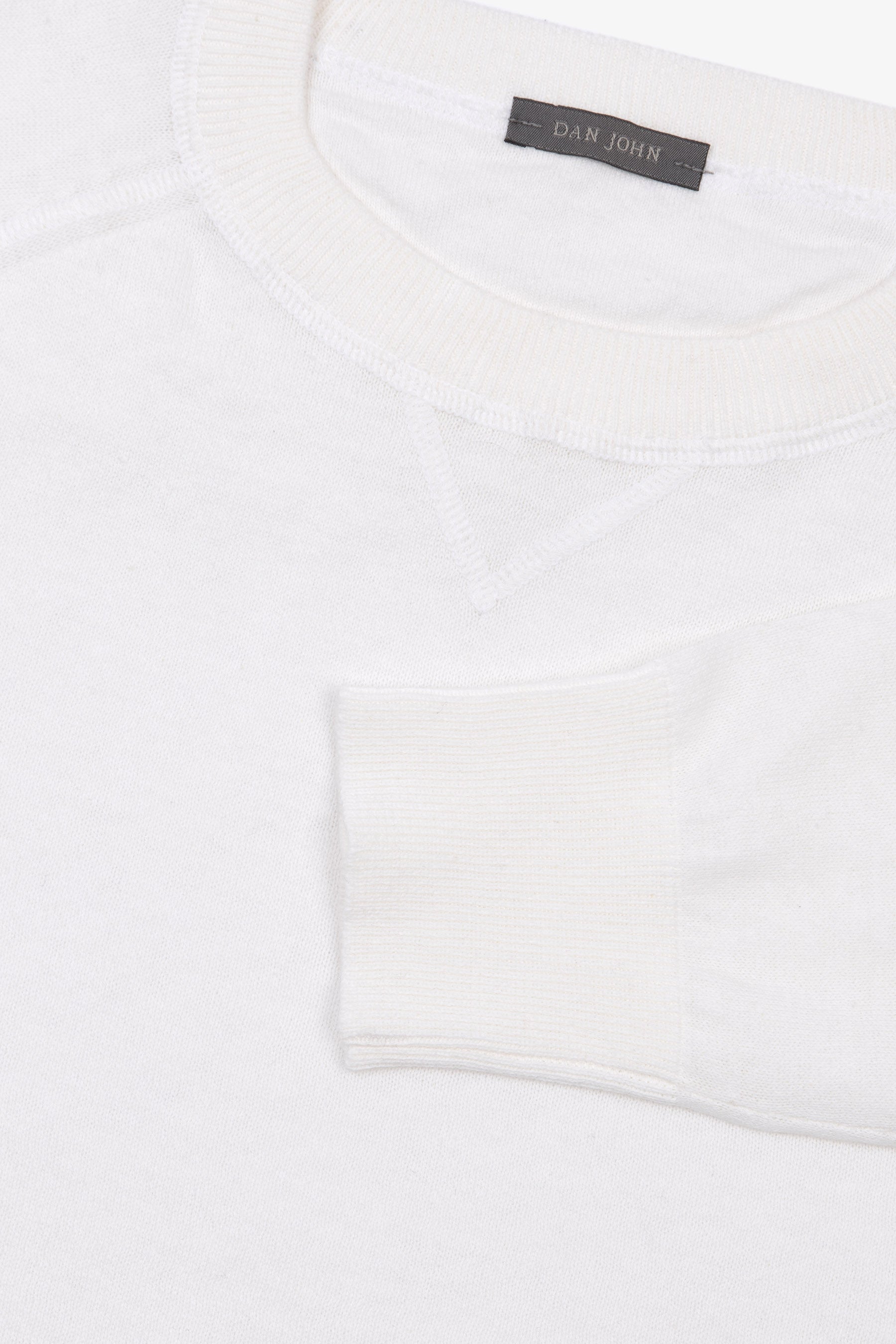 Maglia girocollo taglio felpa panna-Dan John