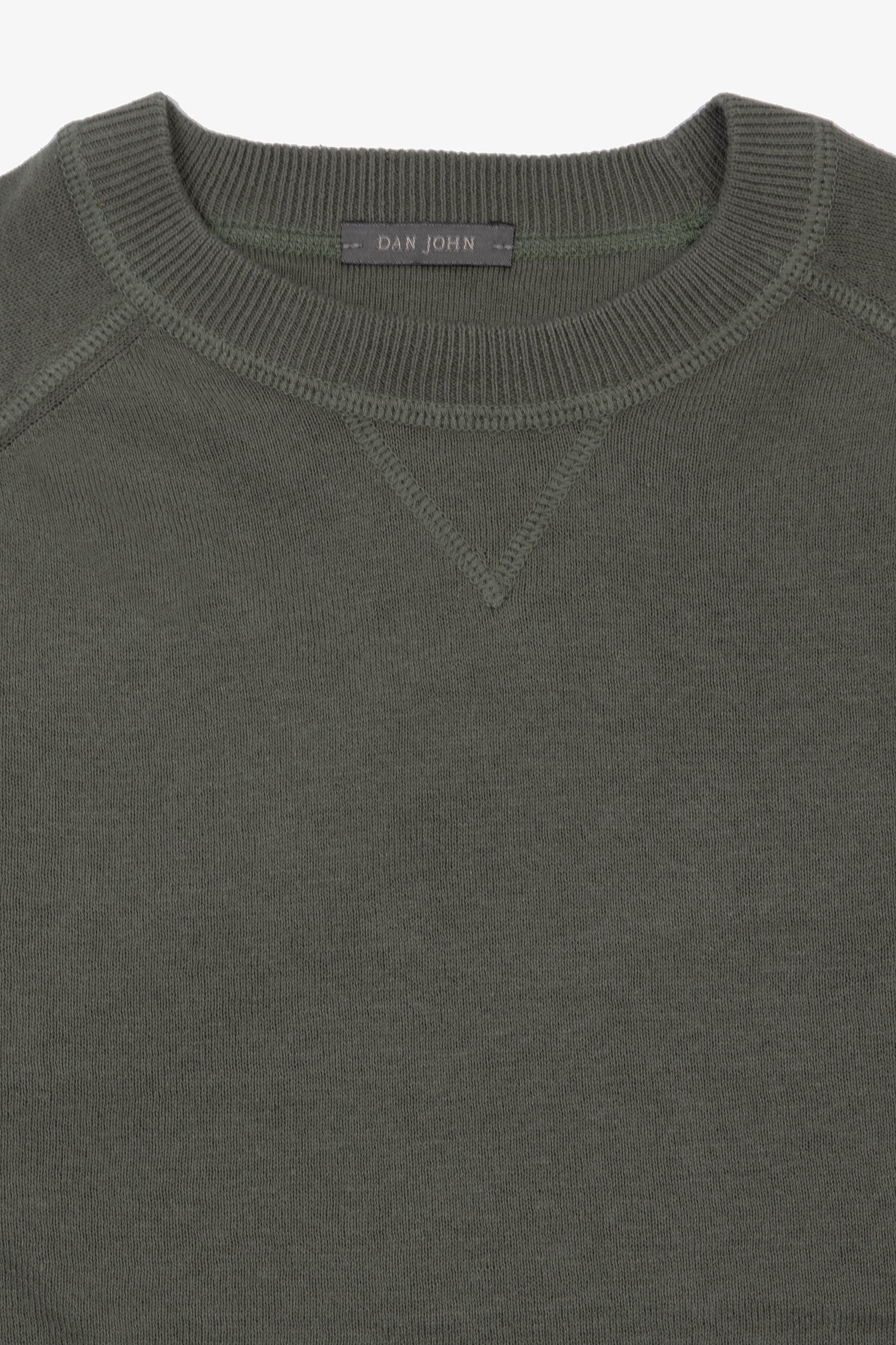 Maglia girocollo taglio felpa verde-Dan John