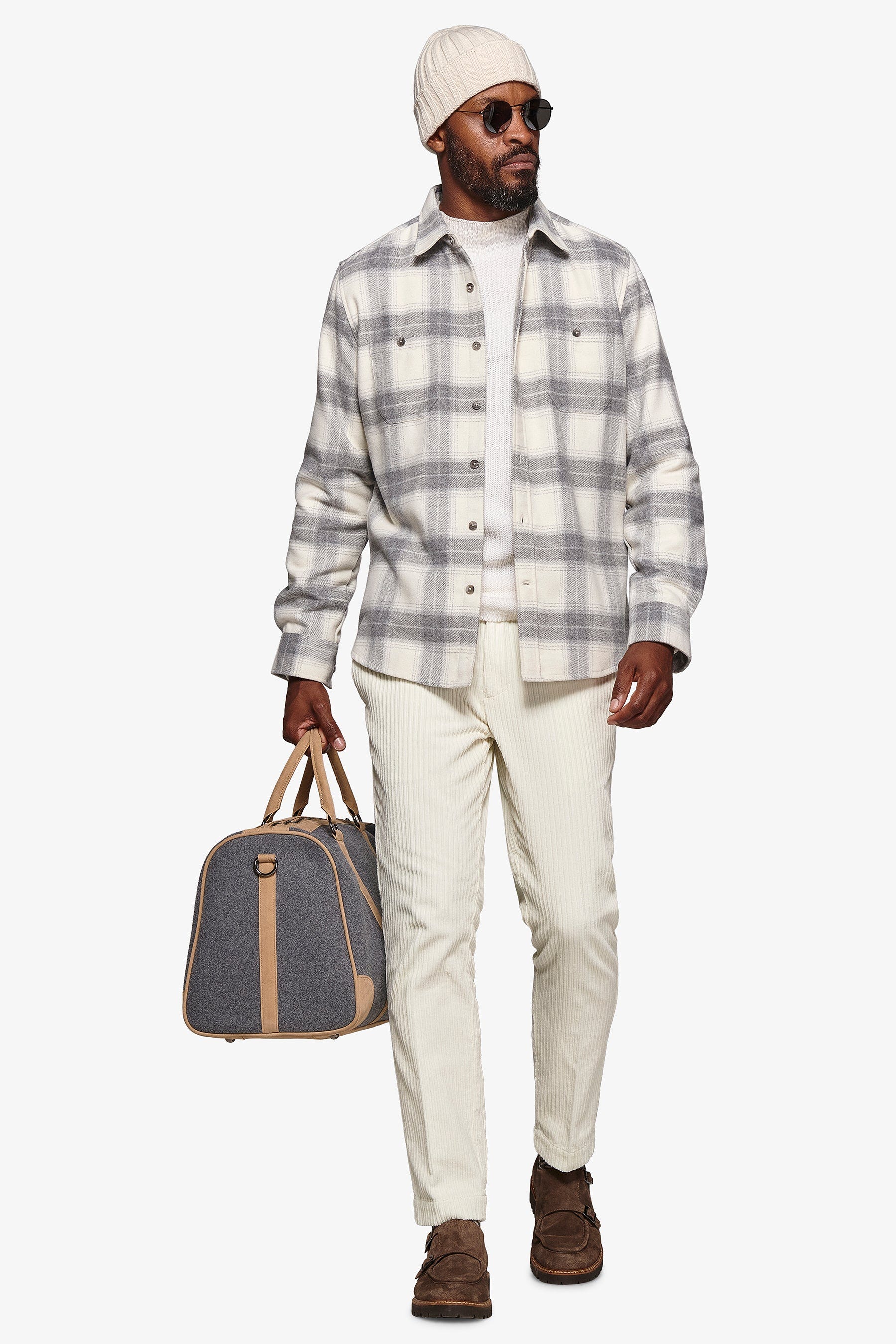Overshirt overcheck panna-Dan John