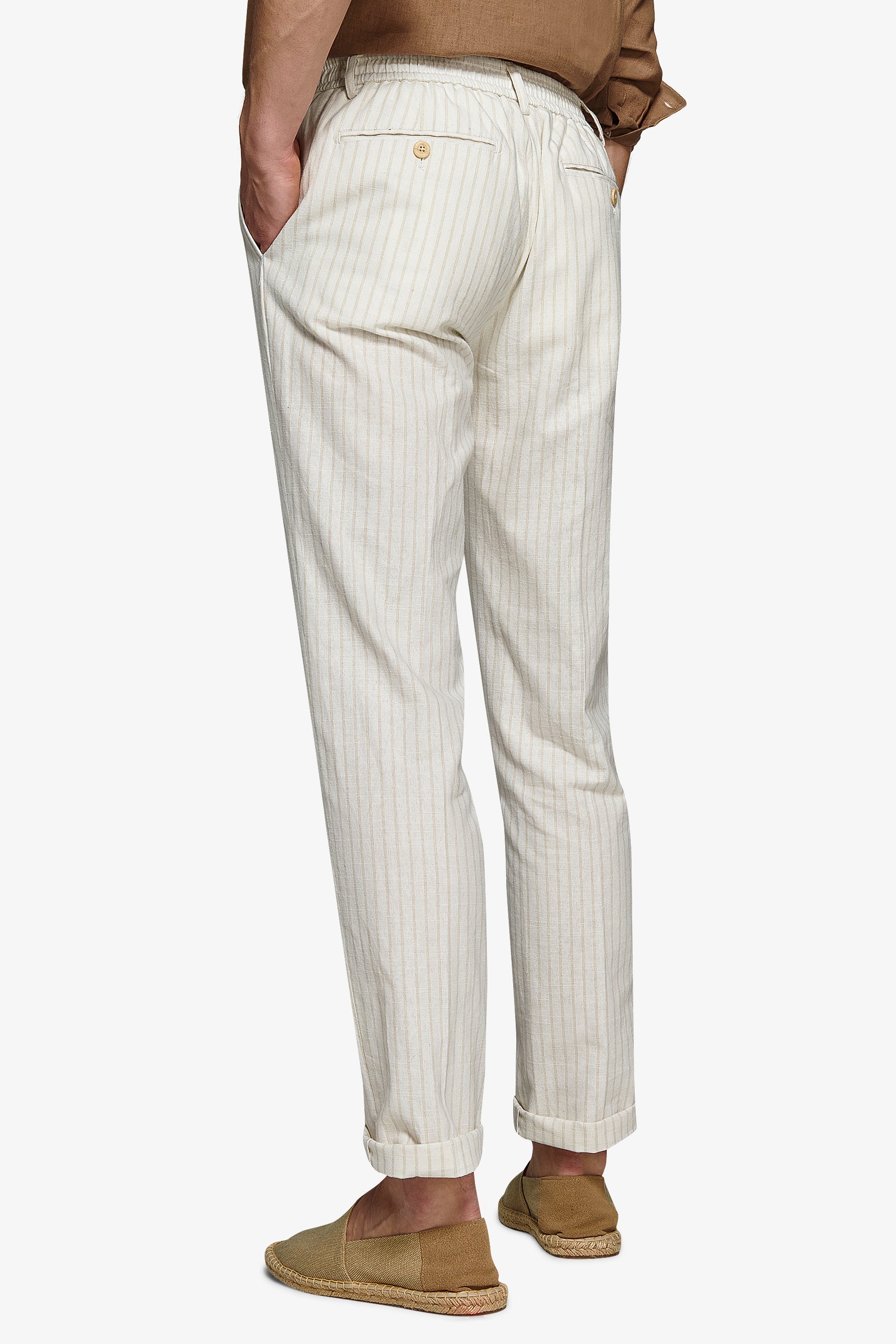 Pantalaccio da abito a righe ecru-Dan John