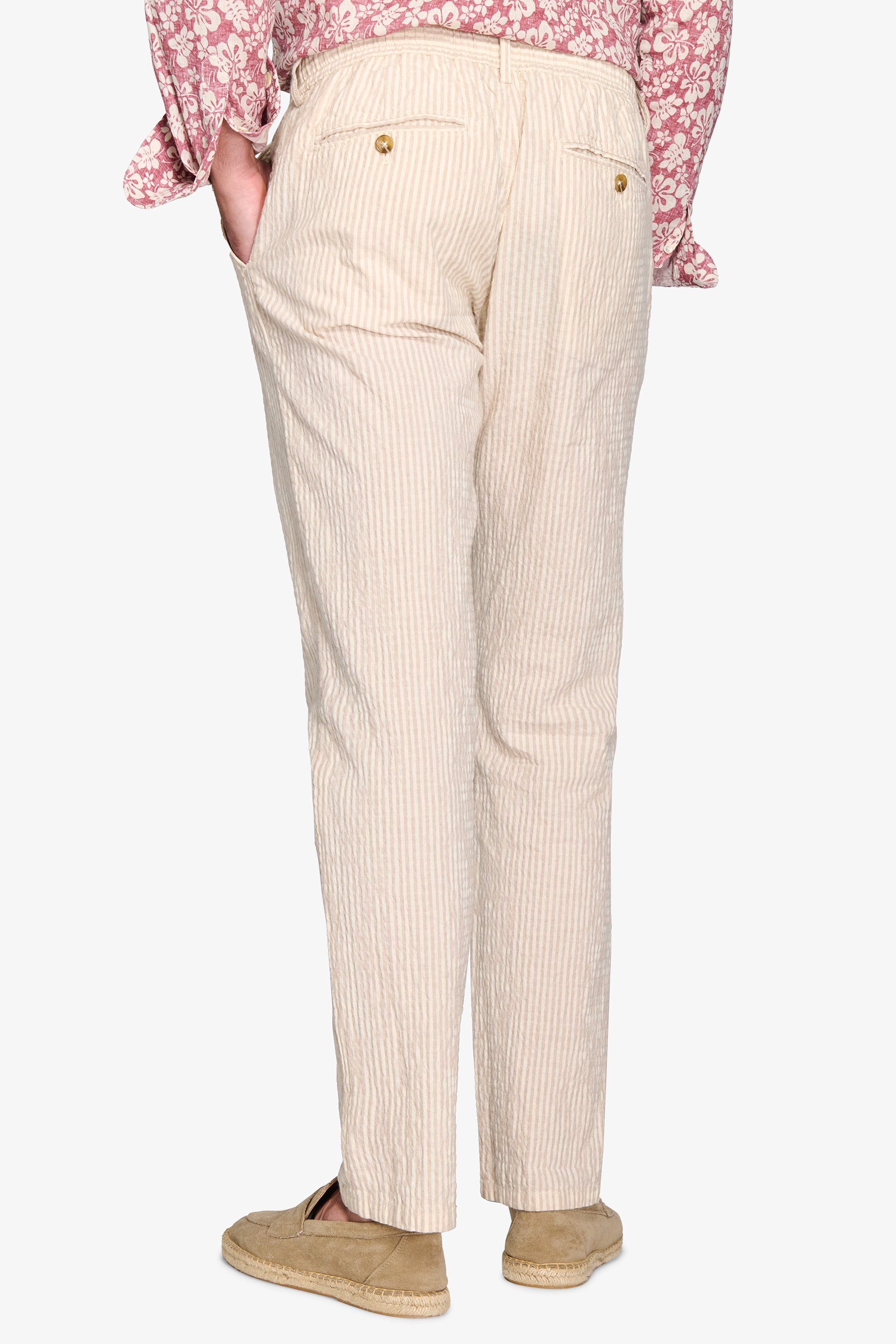 Pantalaccio seersucker rigato beige-Dan John