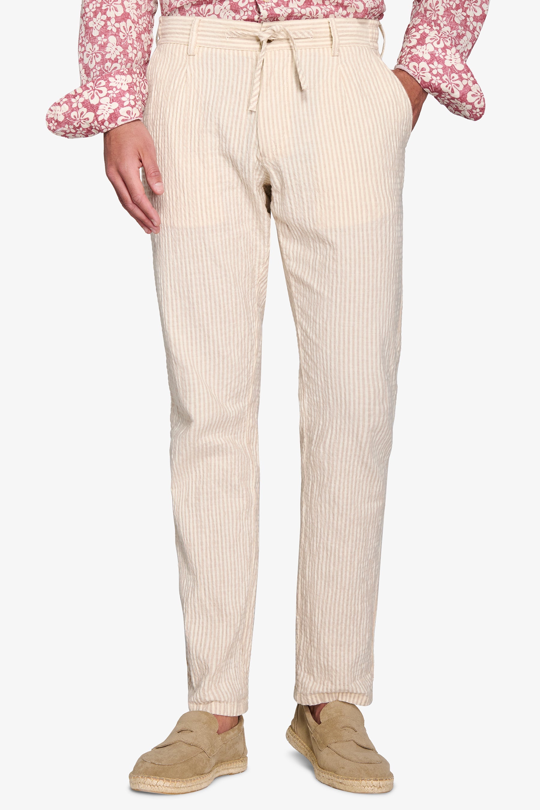 Pantalaccio seersucker rigato beige-Dan John