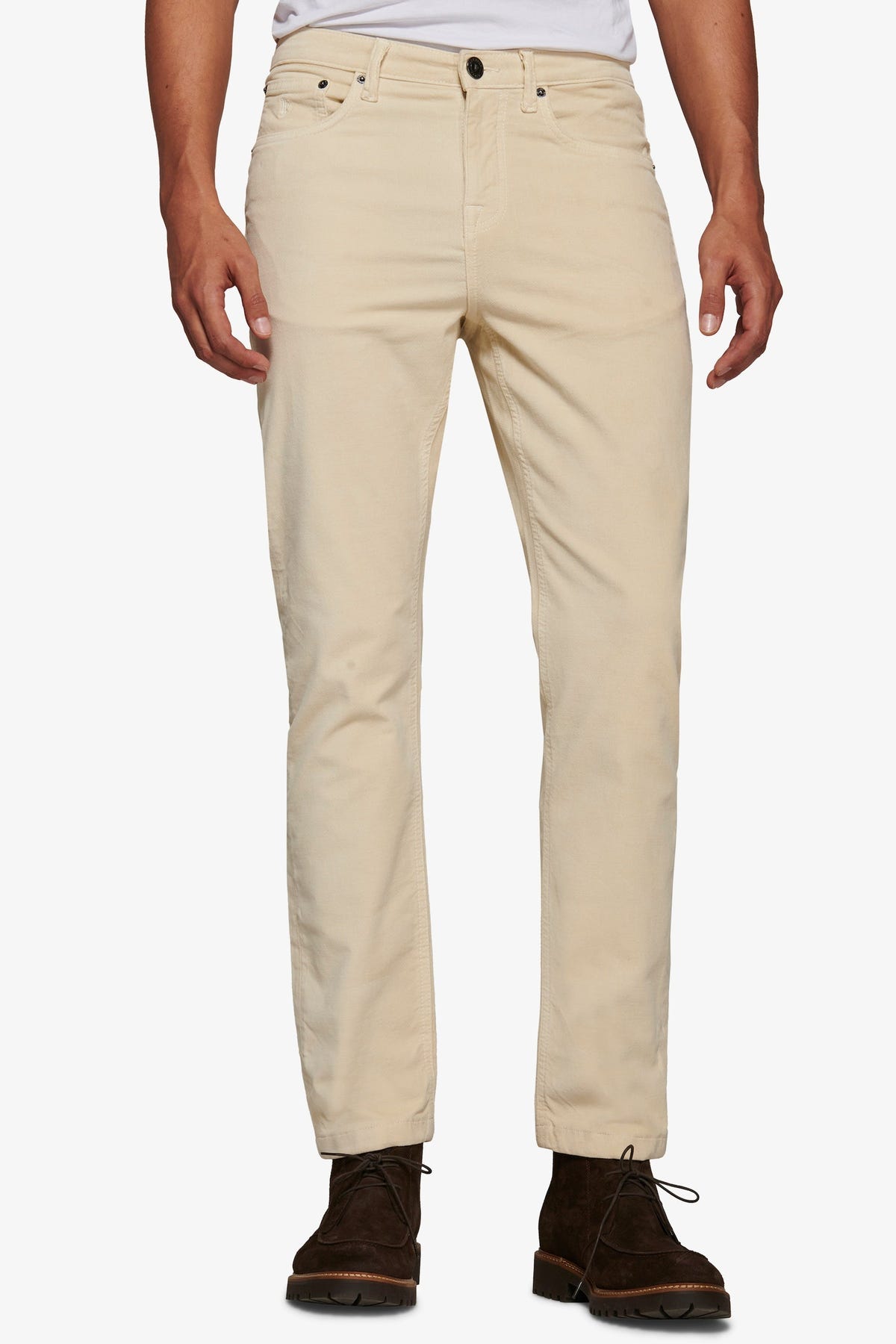 Pantaloni 5 tasche in fustagno panna-Dan John