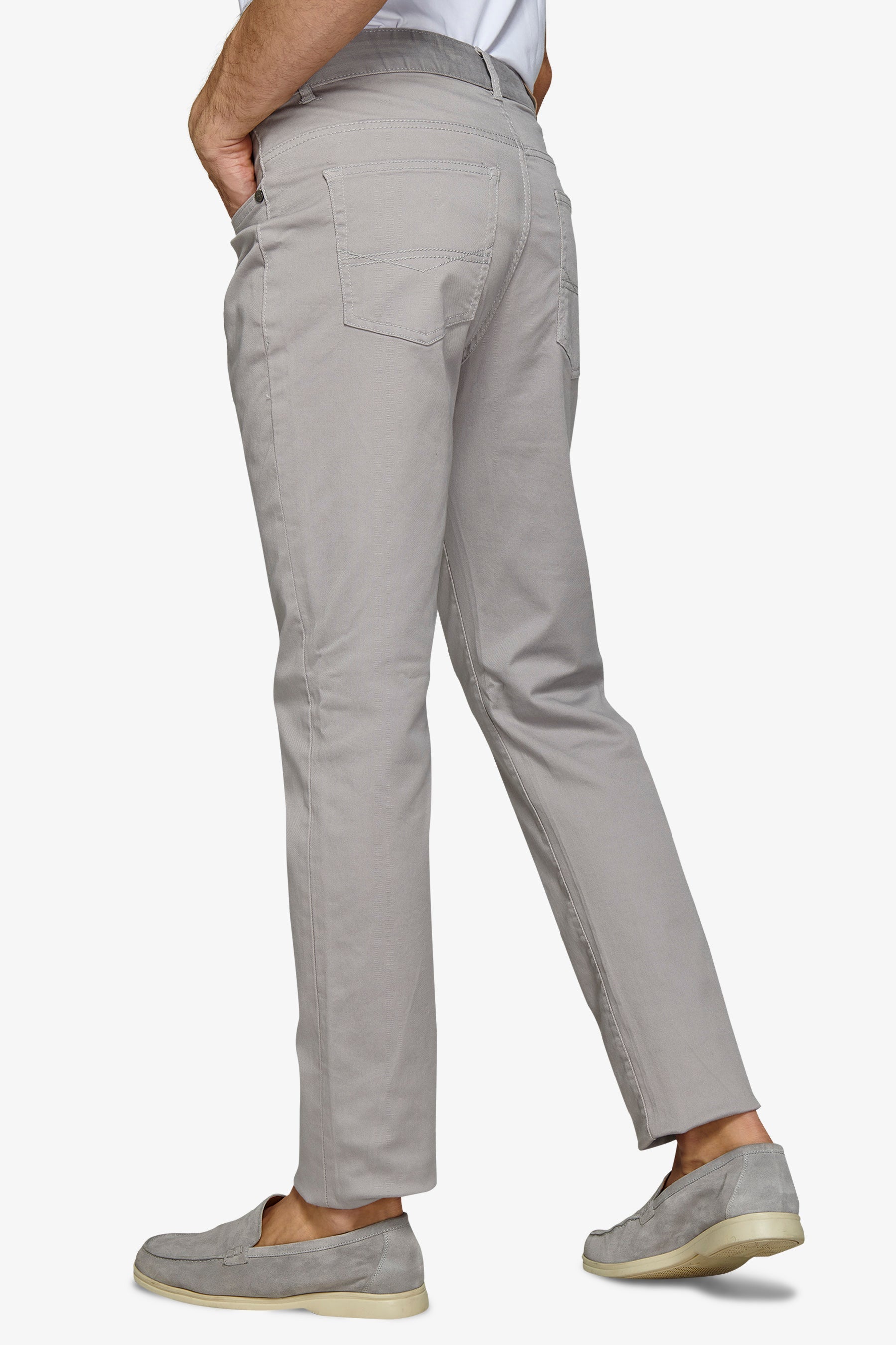 Pantalone 5 tasche stretch grigio-Dan John