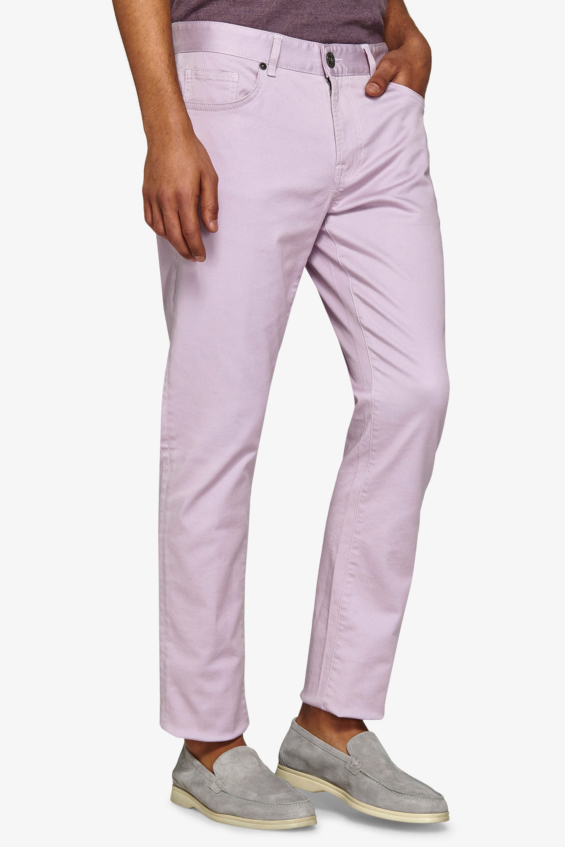 Pantalone 5 tasche stretch lavanda-Dan John