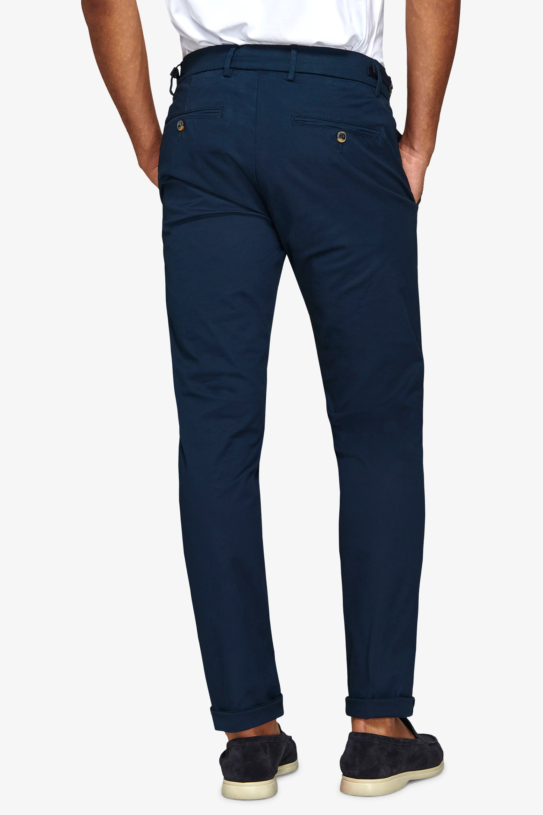 Pantalone chino armaturato blu slim-Dan John