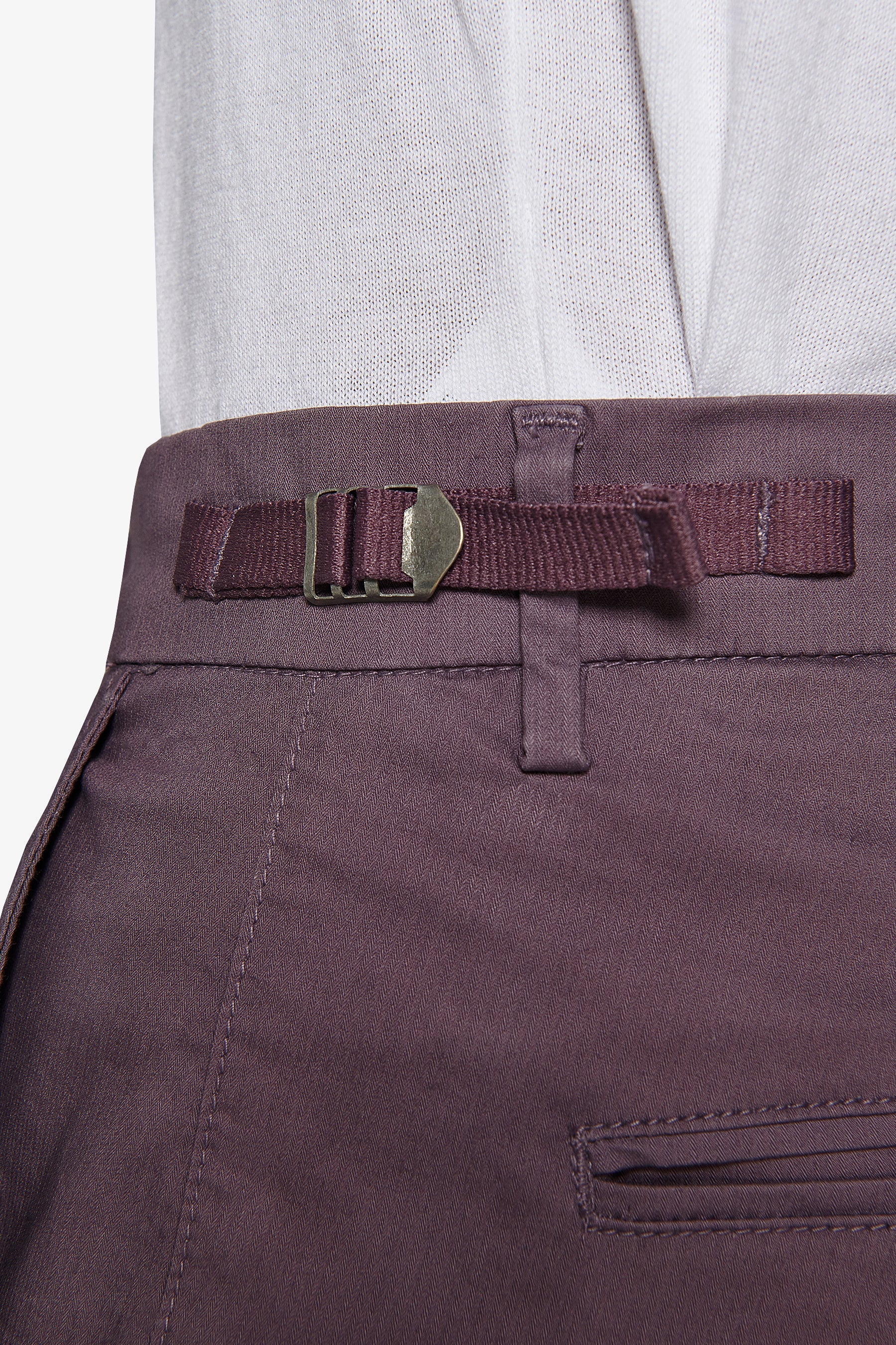 Pantalone chino armaturato melanzana slim-Dan John