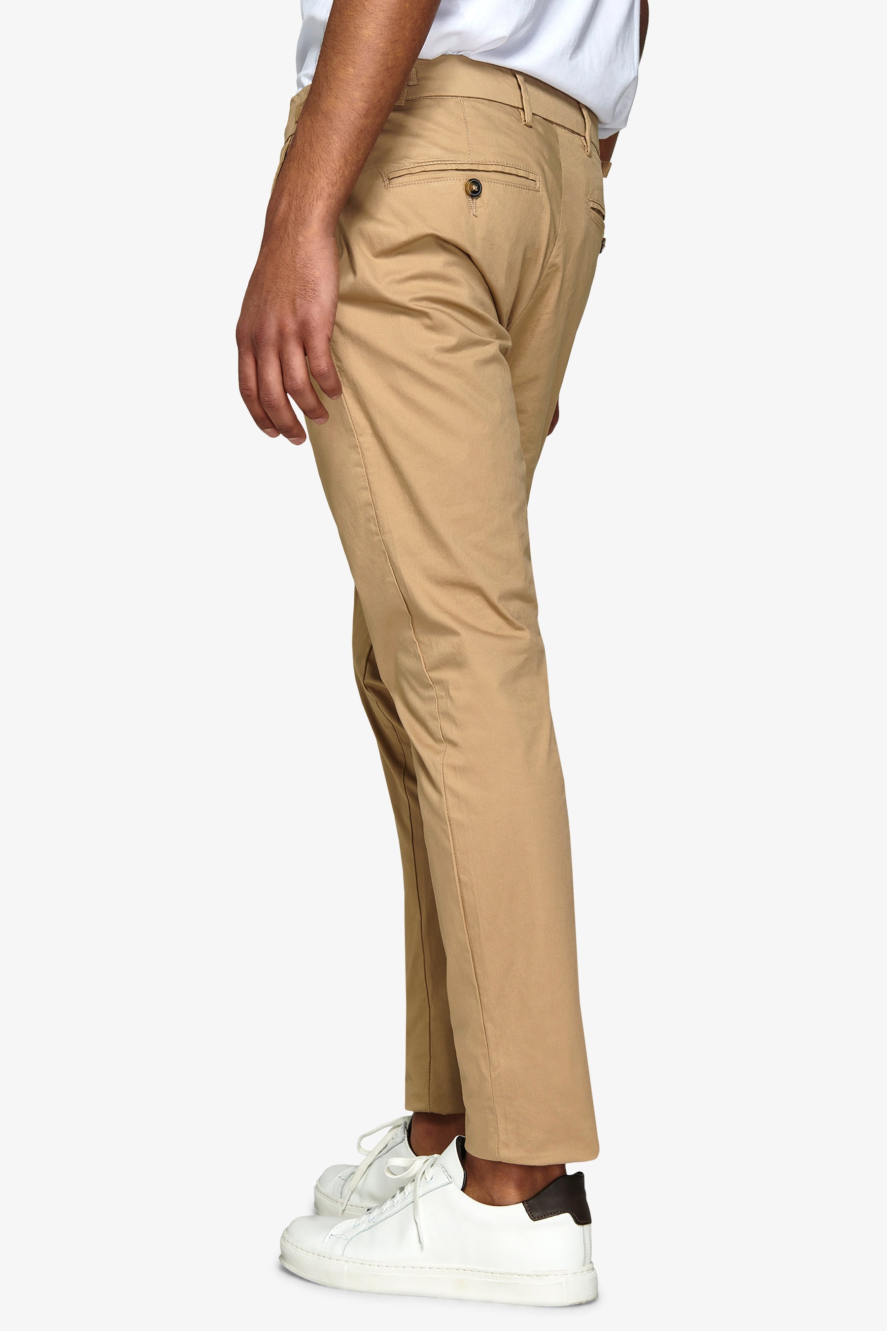 Pantalone chino armaturato sabbia slim-Dan John