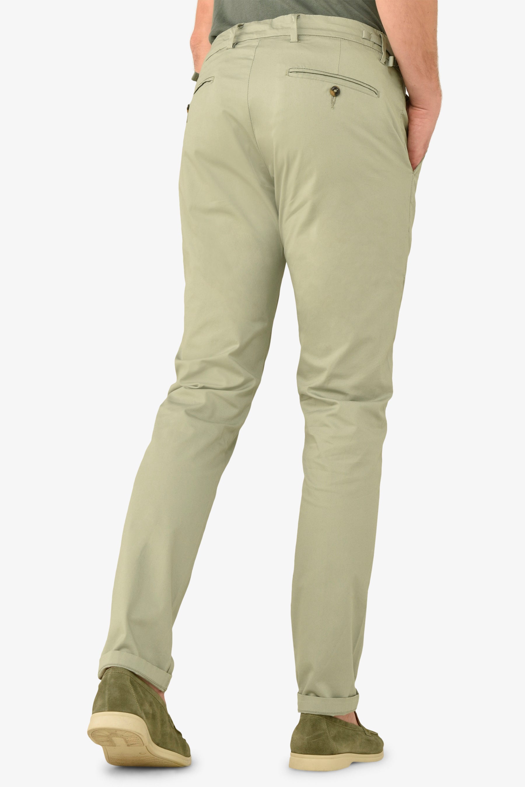 Pantalone chino armaturato salvia slim-Dan John