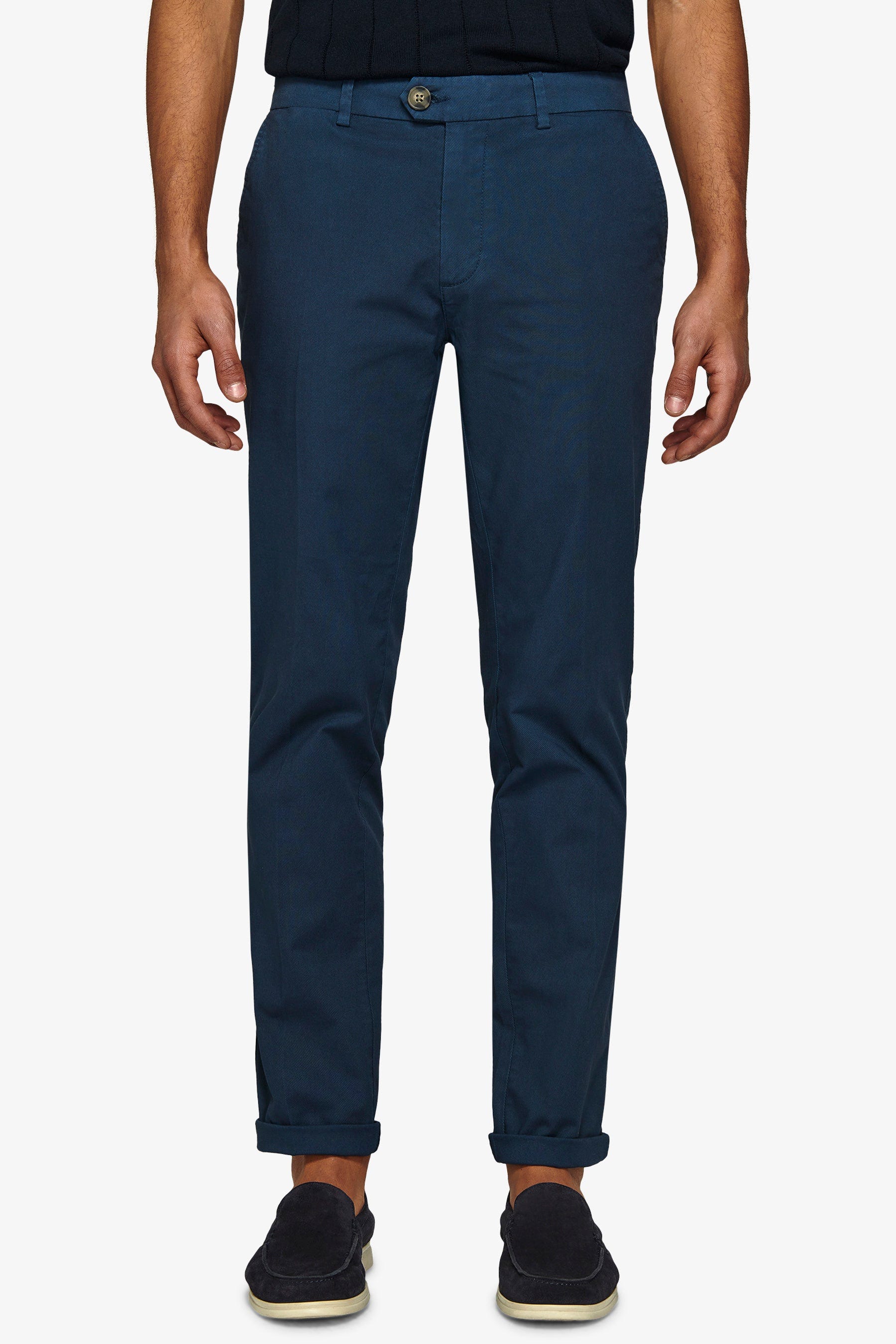 Pantalone chino cavalry stretch blu-Dan John