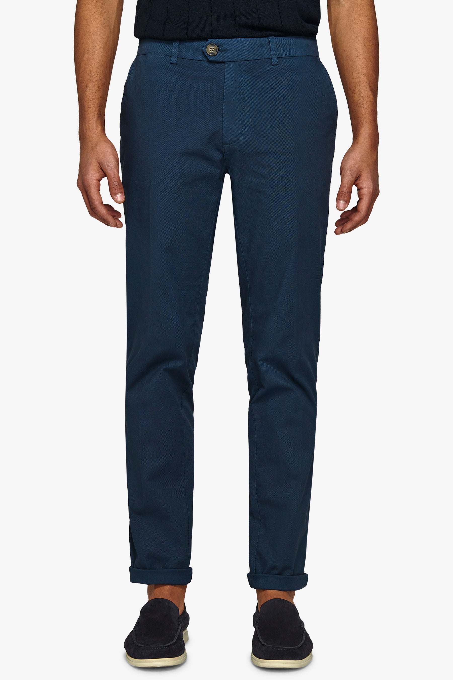 Pantalone chino cavalry stretch blu-Dan John