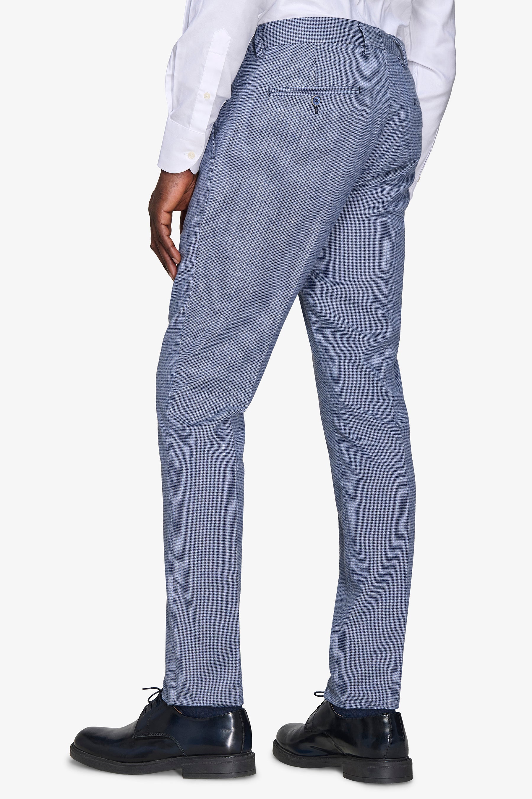 Pantaloni da abito Pied de Poule misto lana avion-Dan John