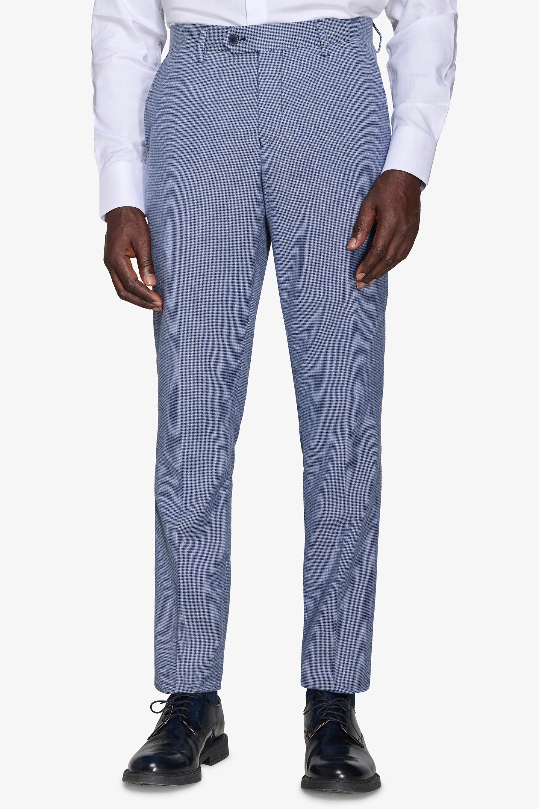 Pantaloni da abito Pied de Poule misto lana avion-Dan John