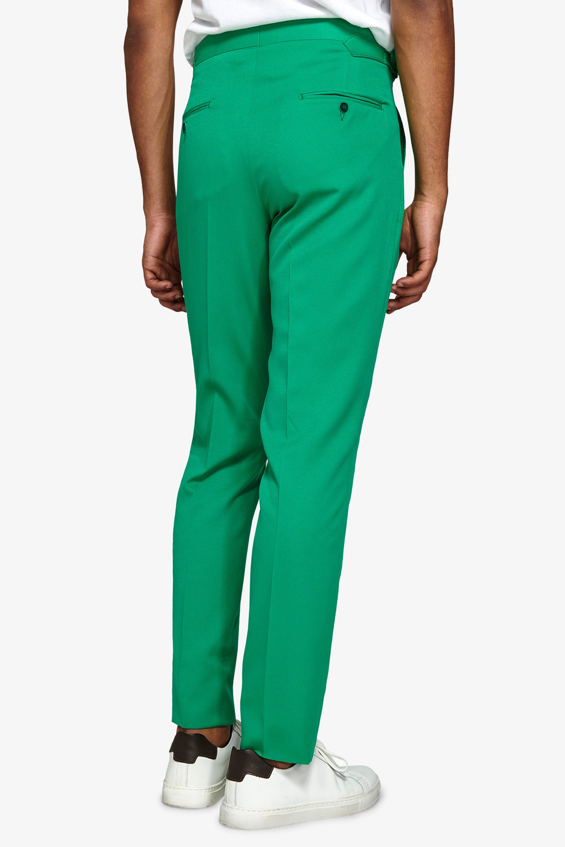Pantalone da abito con pinces verde slim-Dan John