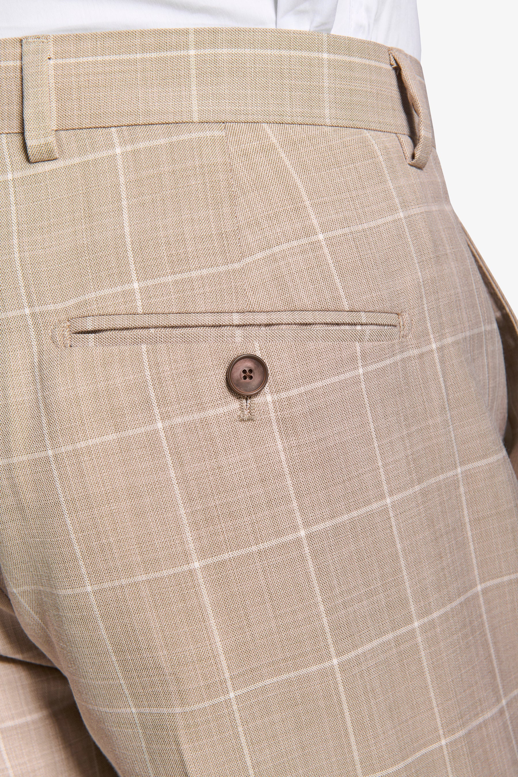 Pantalone da abito finestrato beige-Dan John