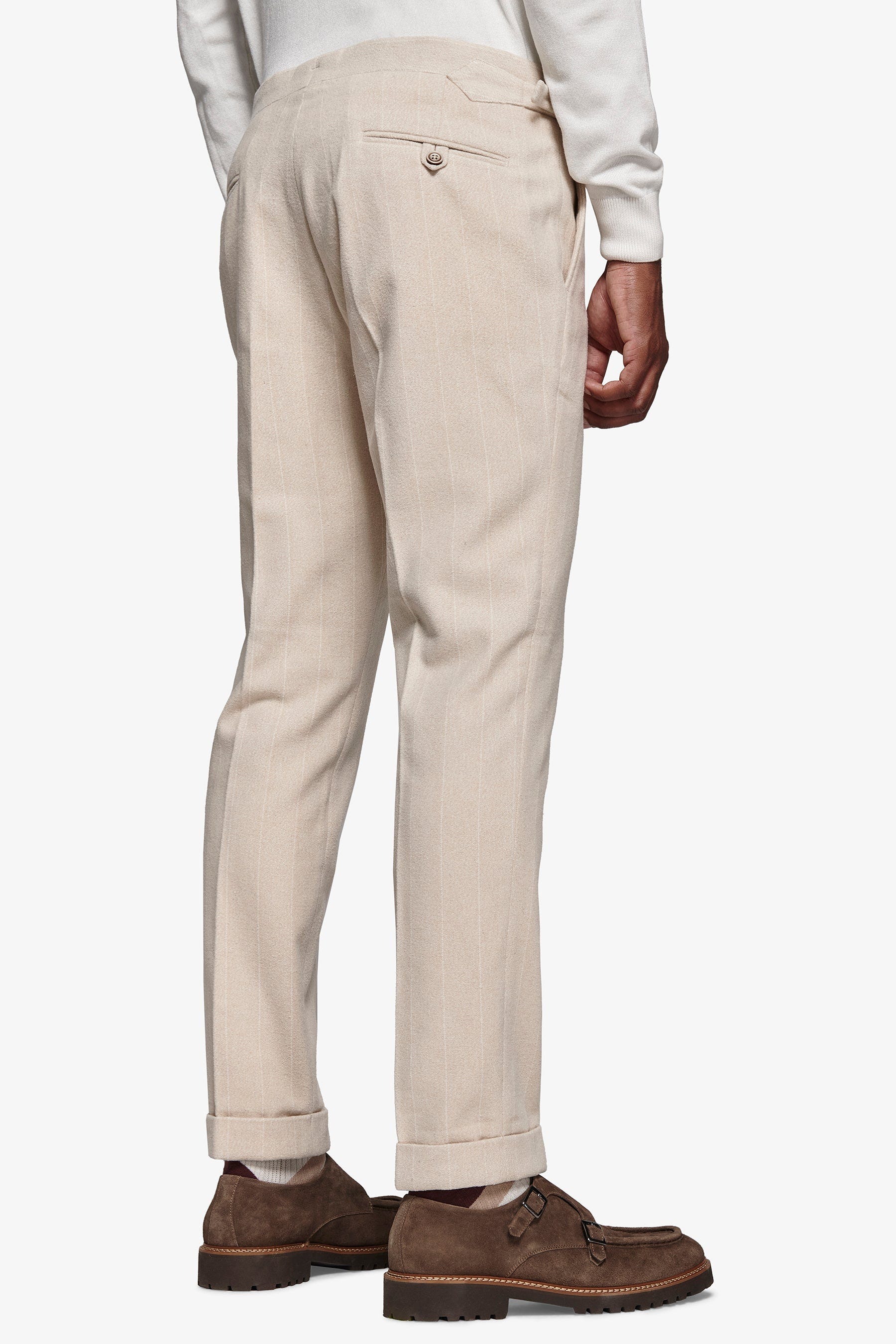 Pantaloni da abito gessato panna-Dan John