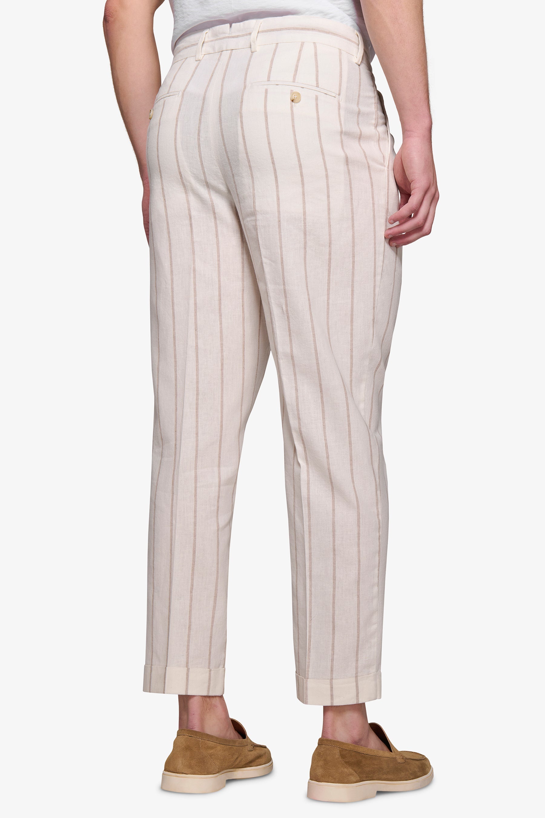 Pantalone da abito gessato panna "Capri"-Dan John