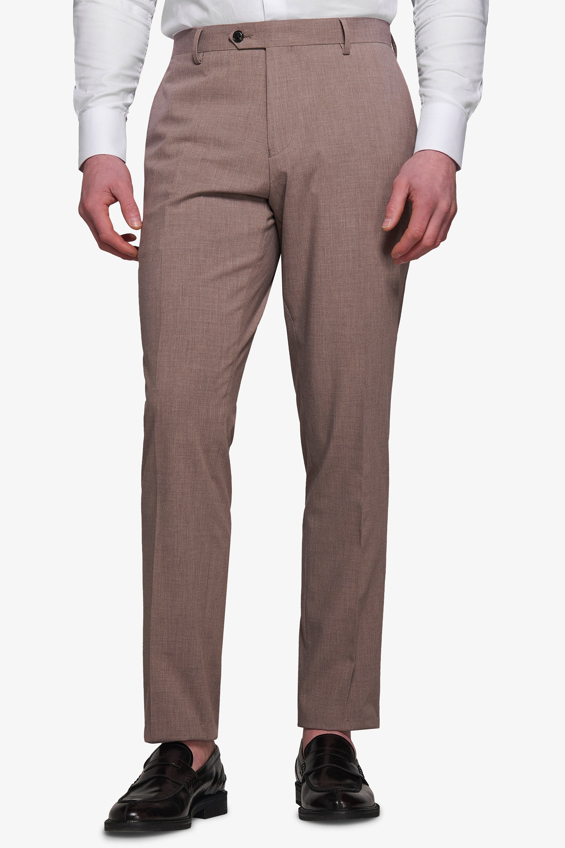 Pantalone da abito in grisaglia leggera fango-Dan John