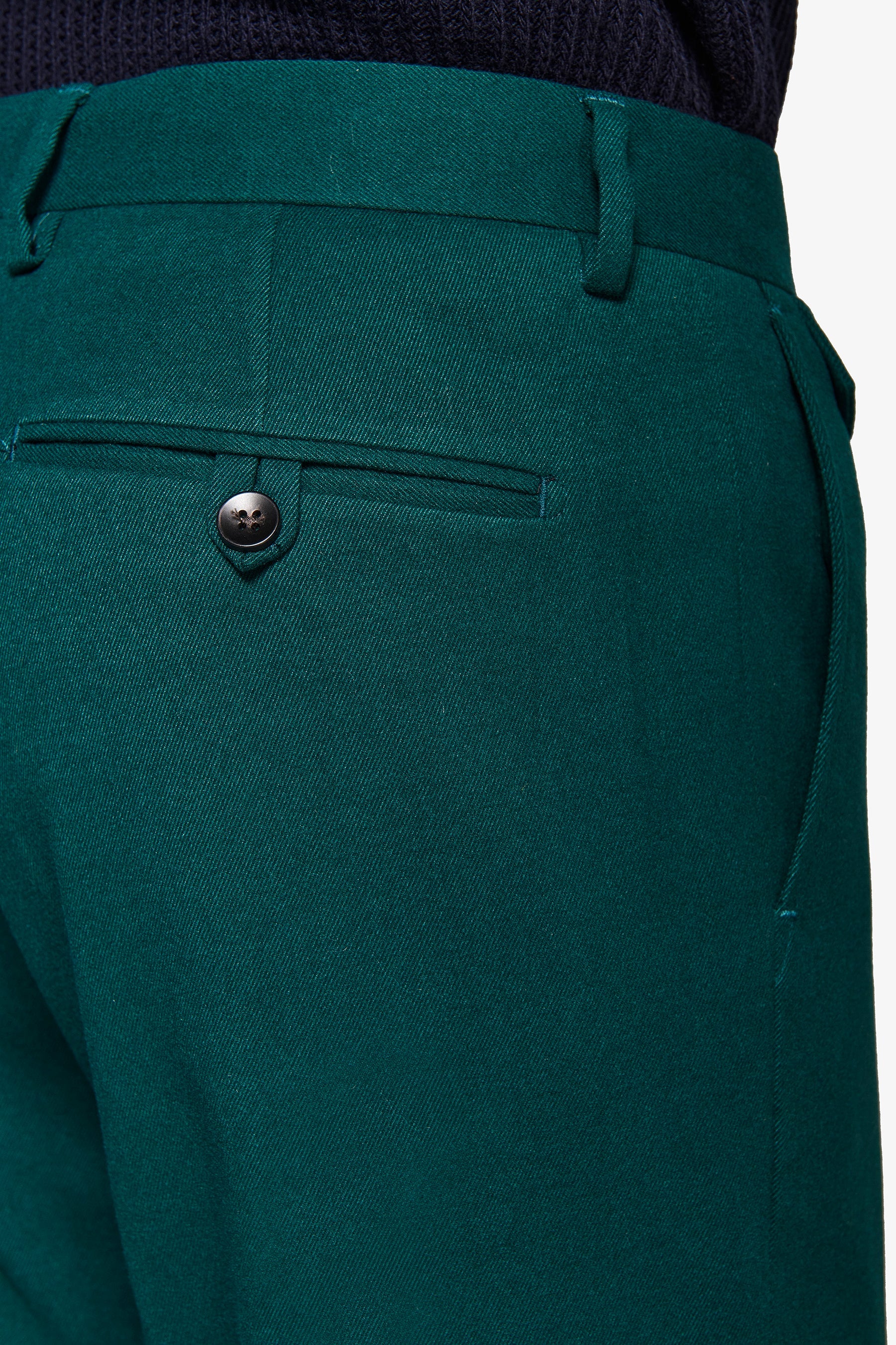 Pantaloni da abito in panno ottanio slim-Dan John