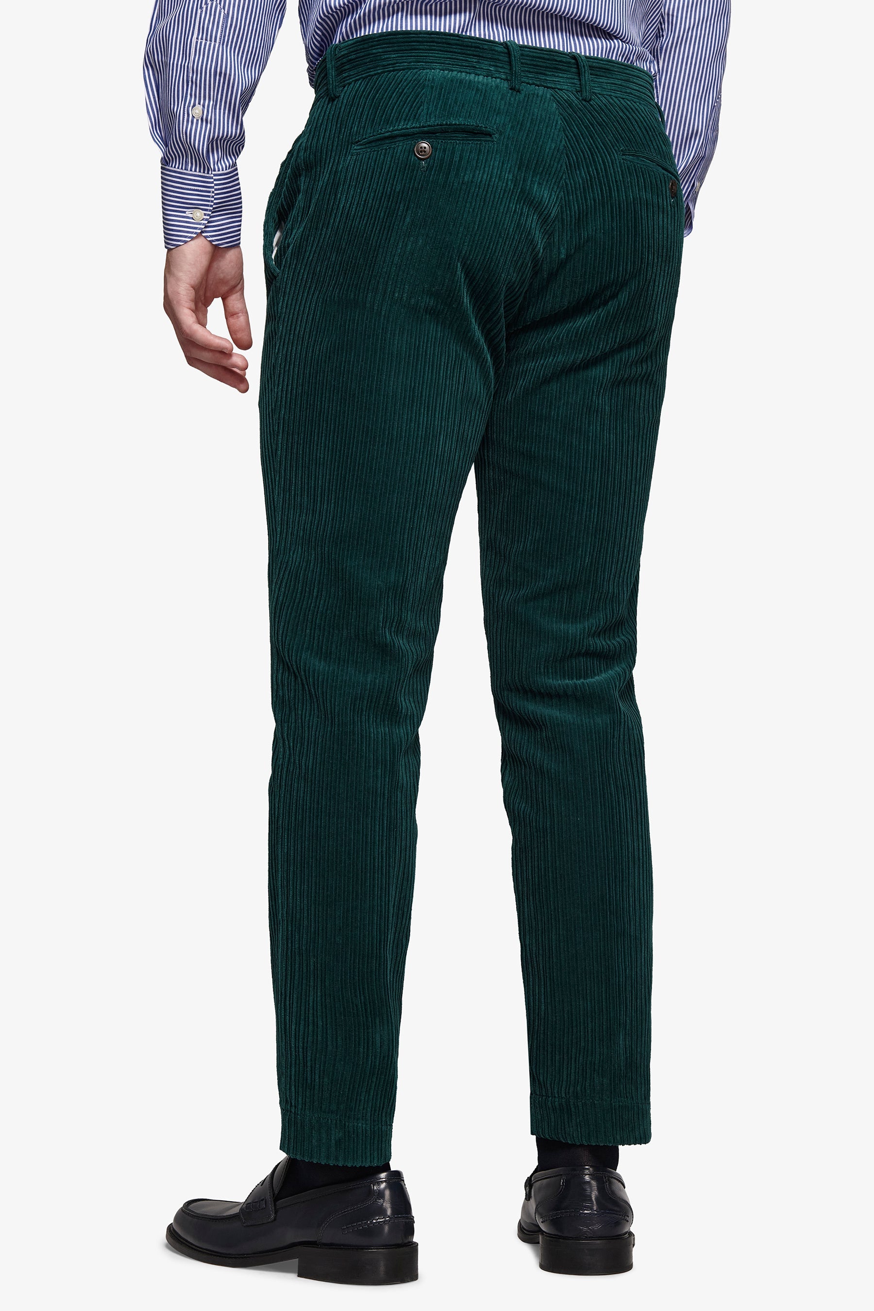 Pantaloni da abito in velluto rocciatore ottanio slim-Dan John