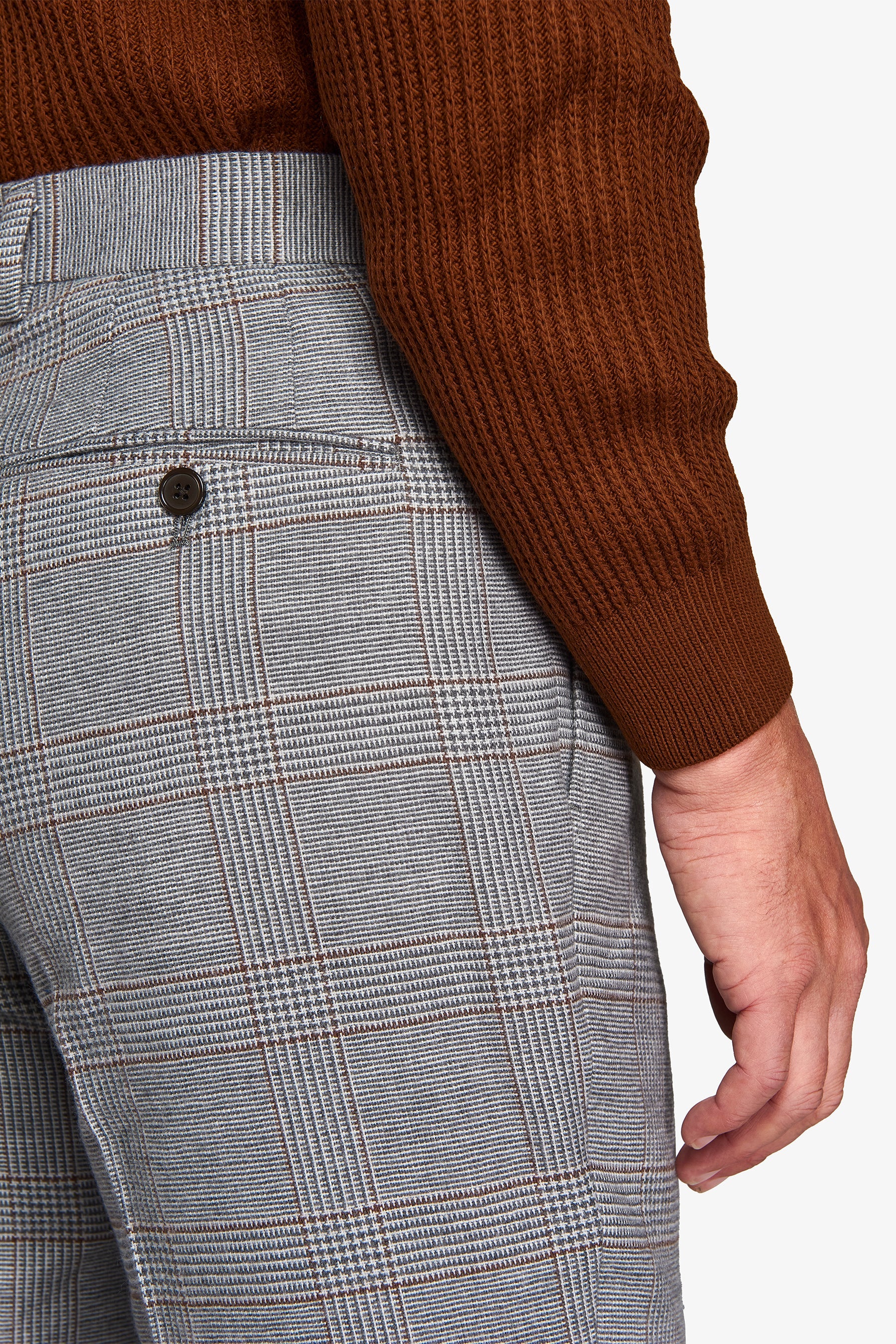 Pantaloni da abito principe di galles tortora-Dan John