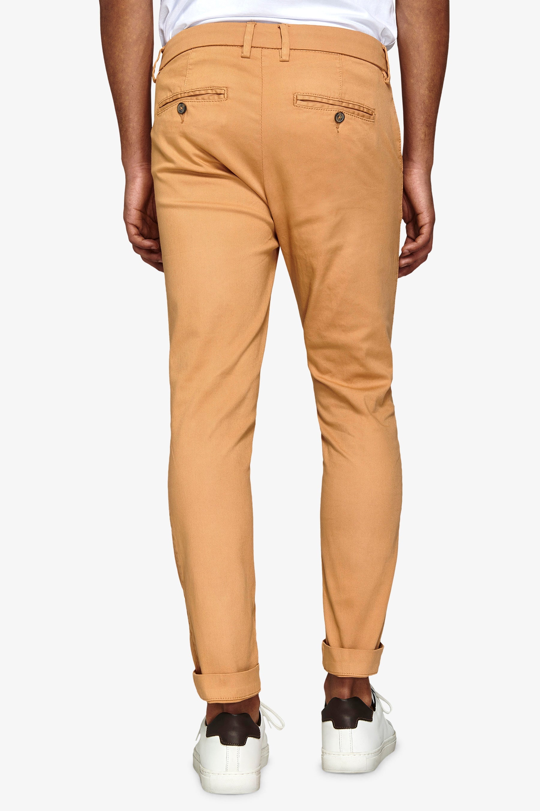 Pantalone in canvas tinto capo albicocca slim-Dan John