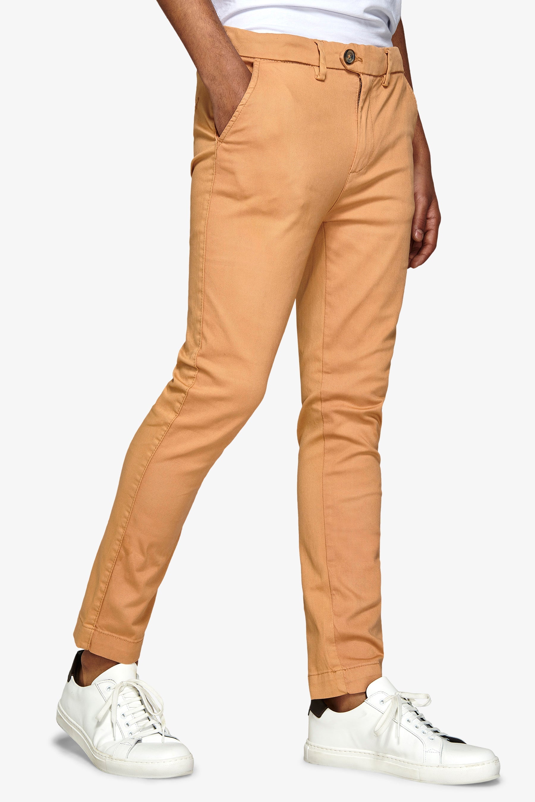 Pantalone in canvas tinto capo albicocca slim-Dan John