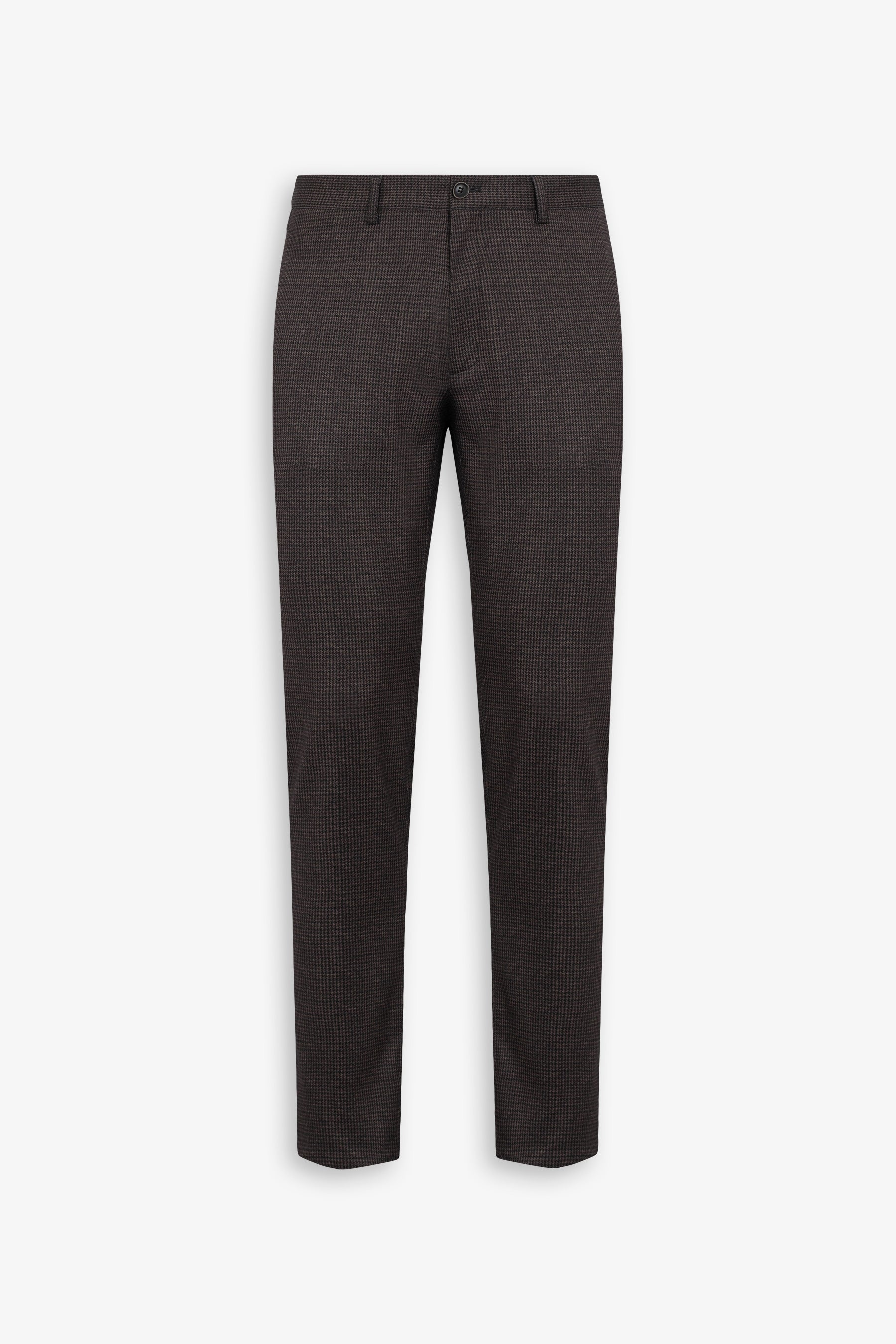 Pantaloni in jersey stretch pied de poule marrone-Dan John