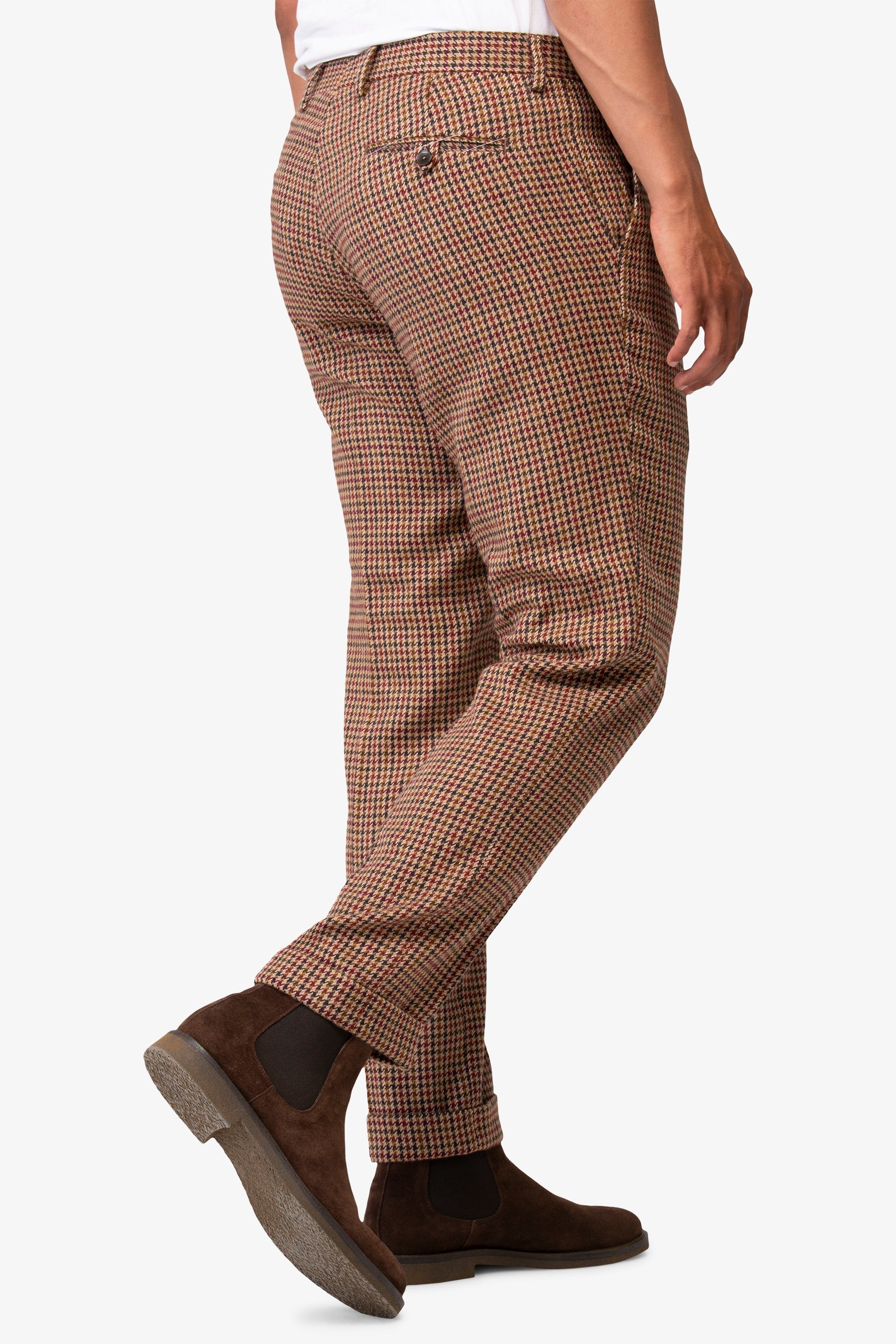 Pantalone pied de poule marrone-Dan John