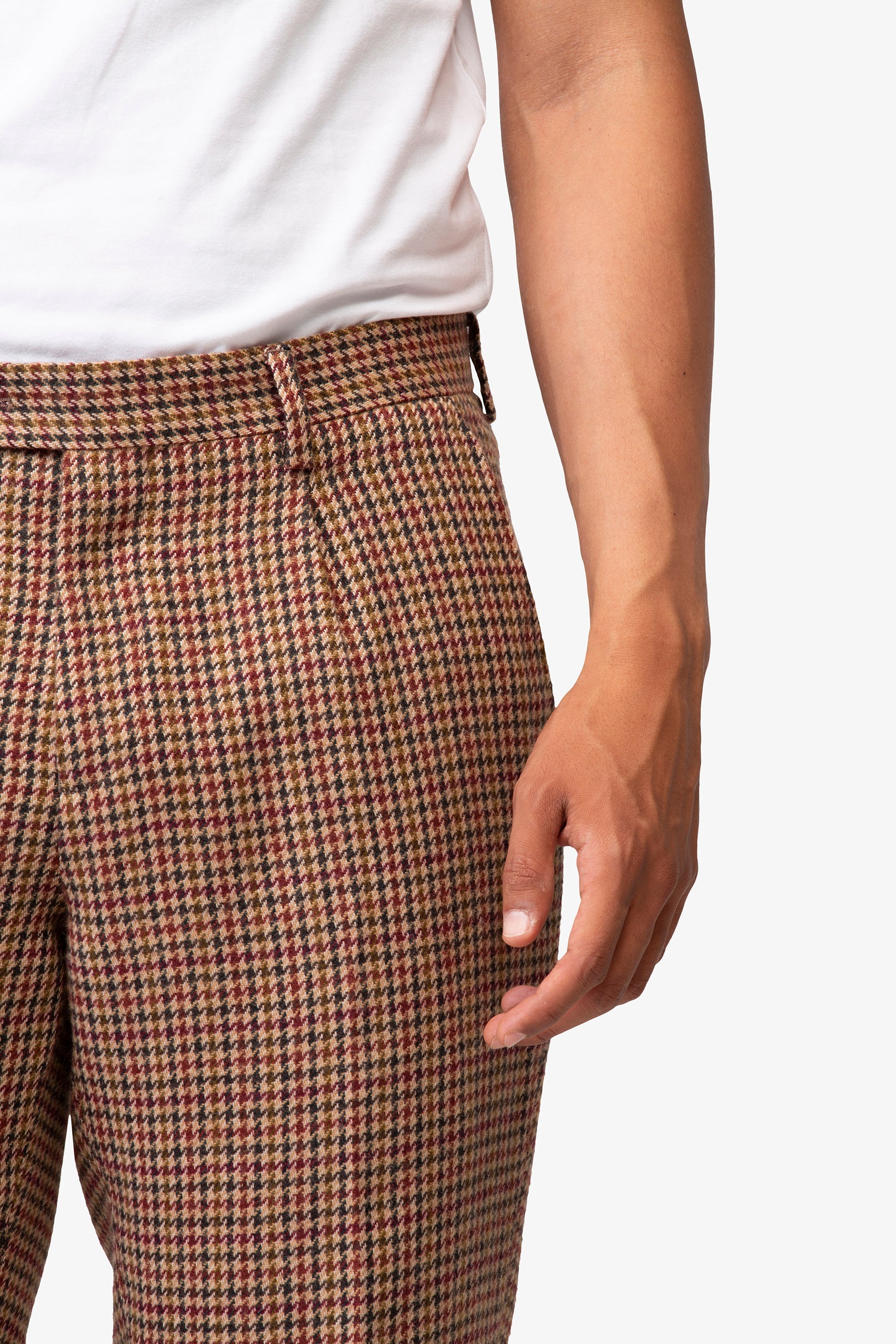 Pantalone pied de poule marrone-Dan John