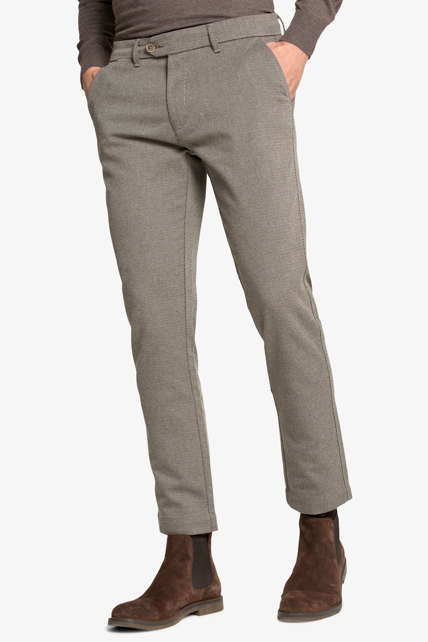 Pantalone strutturato tinto capo beige-Dan John