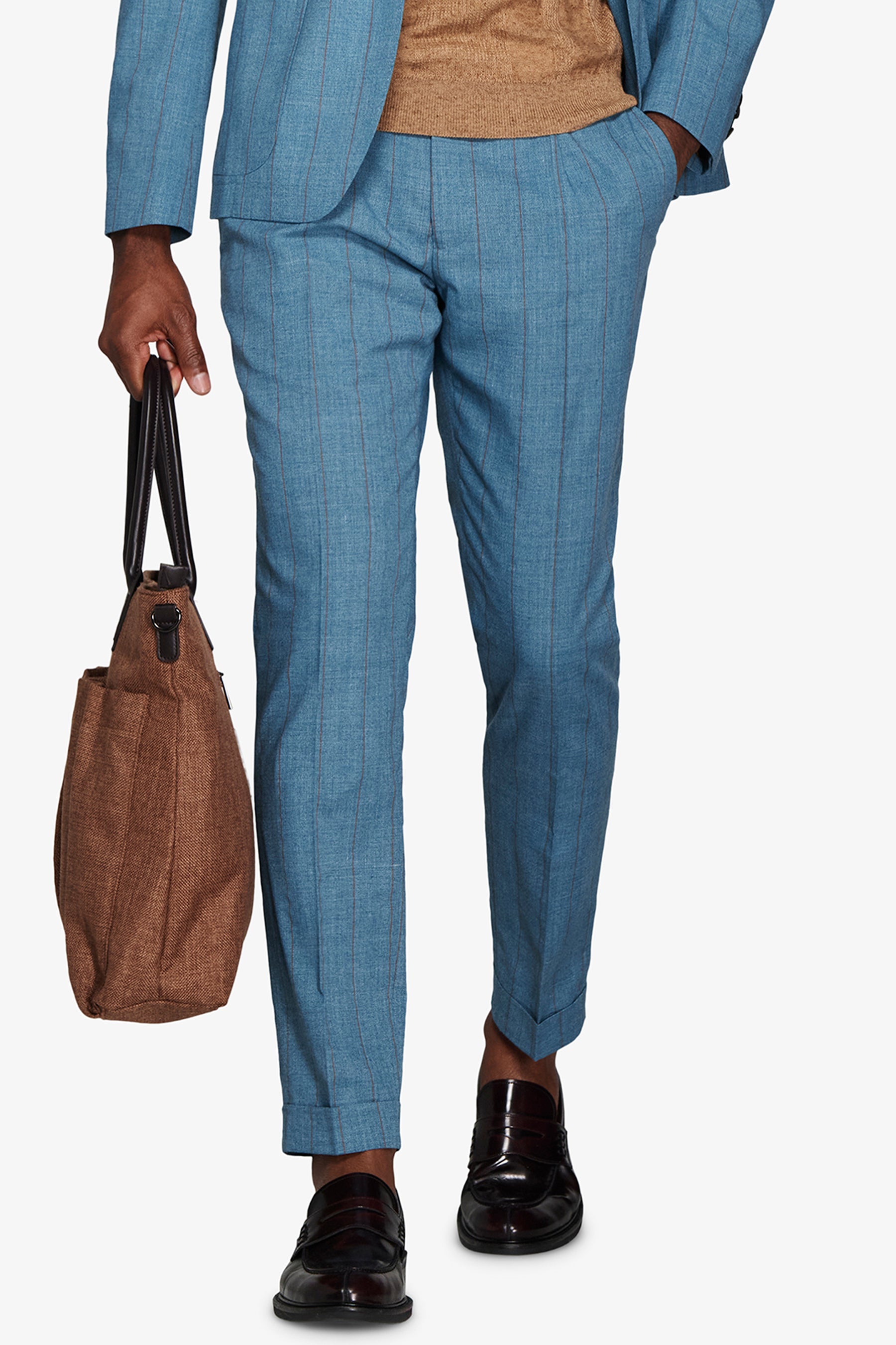 Pantaloni gessati petrolio-Dan John