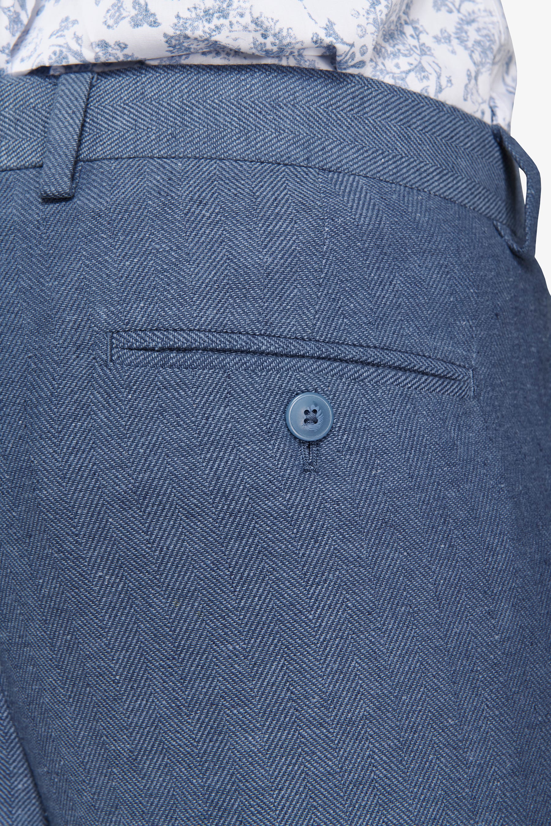 Pantaloni da abito misto lino Herringbone avion-Dan John