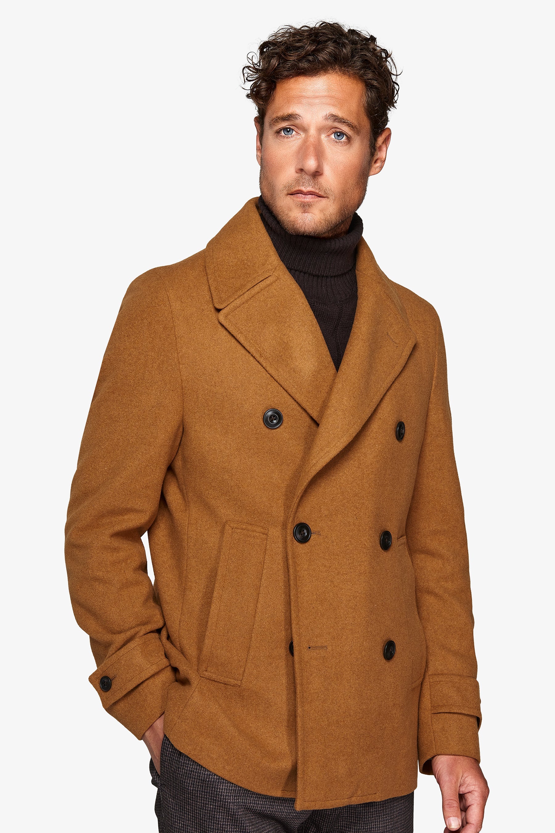 Peacoat doppiopetto ocra-Dan John